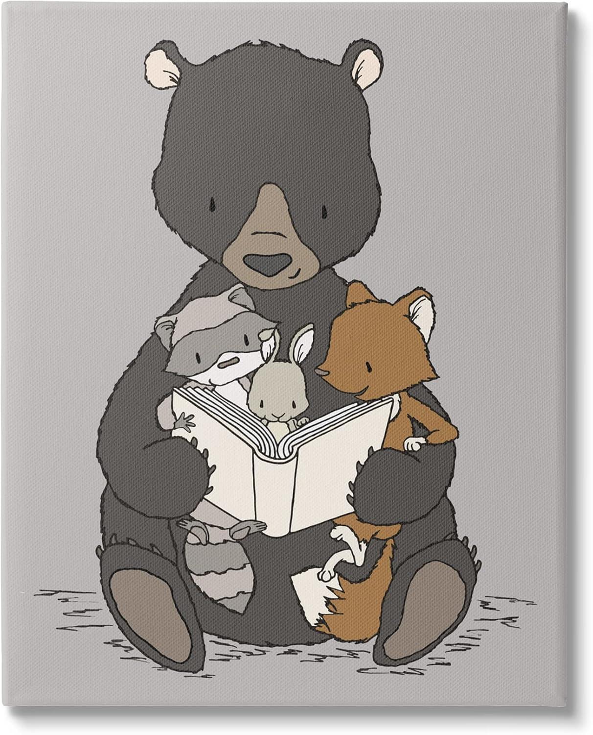 Stupell Industries " Woodland Animals Family Bear Reading Book To Babies " by Sweet Melody Designs