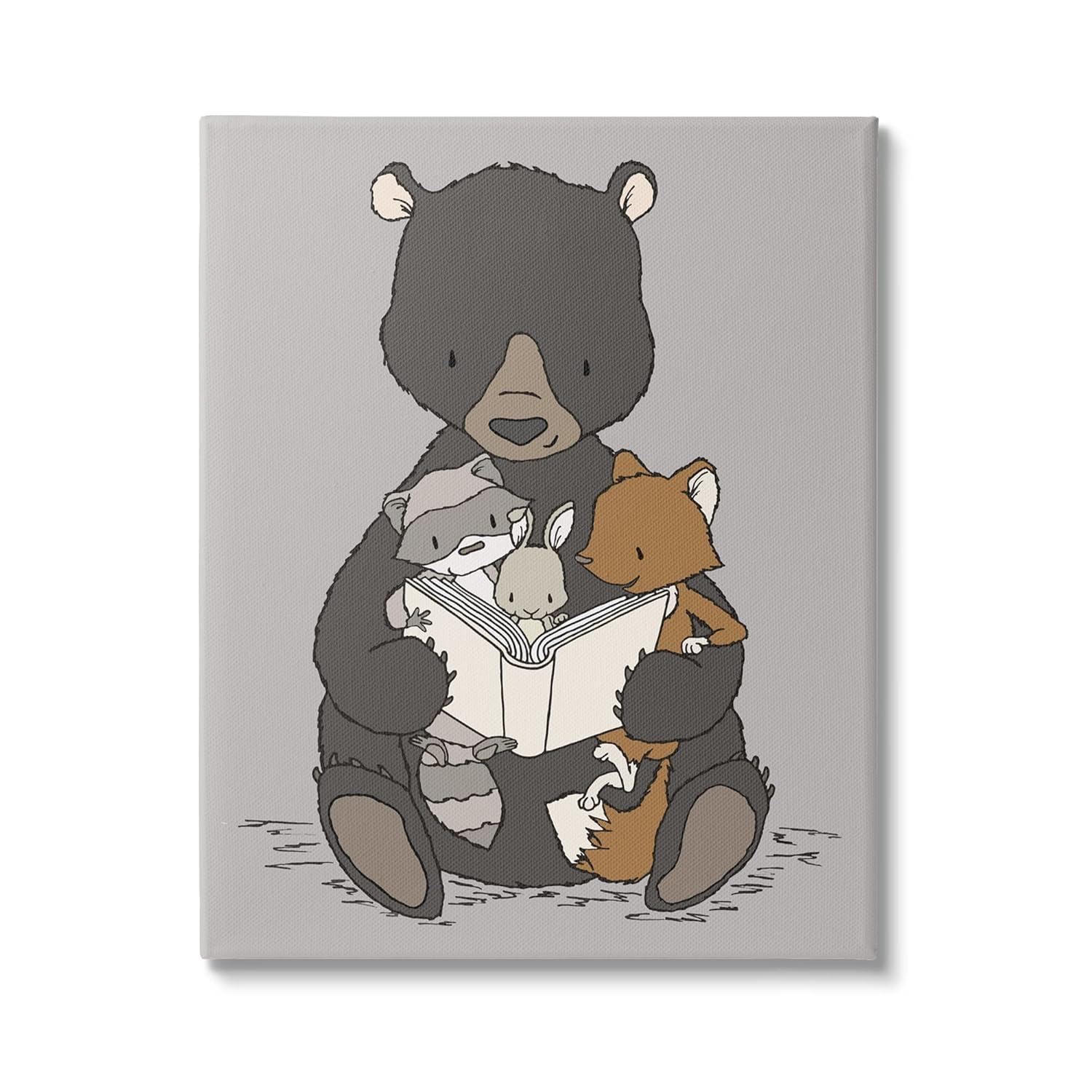 Stupell Industries " Woodland Animals Family Bear Reading Book To Babies " by Sweet Melody Designs