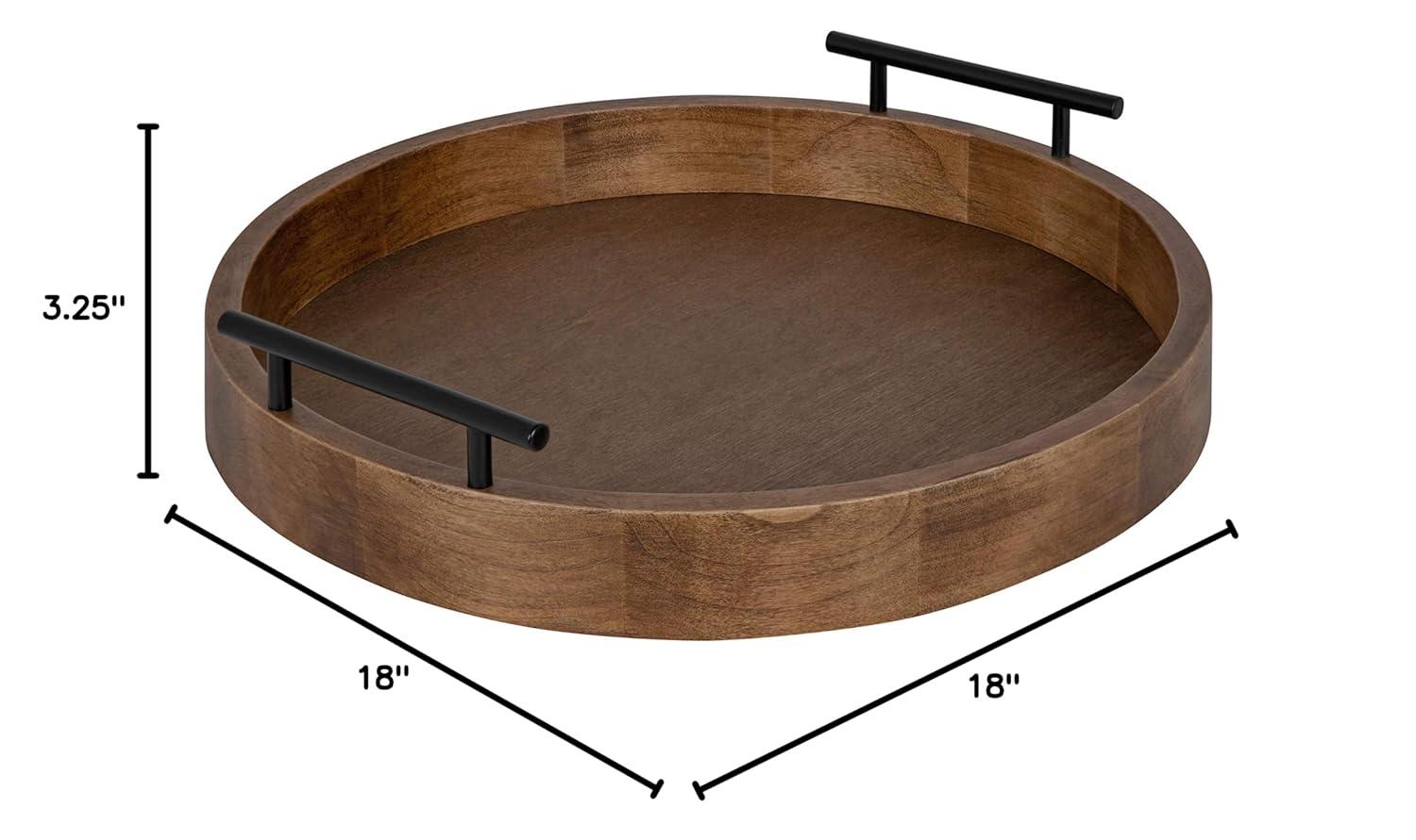 Kate and Laurel Lipton Tray, 18" Diameter, Natural