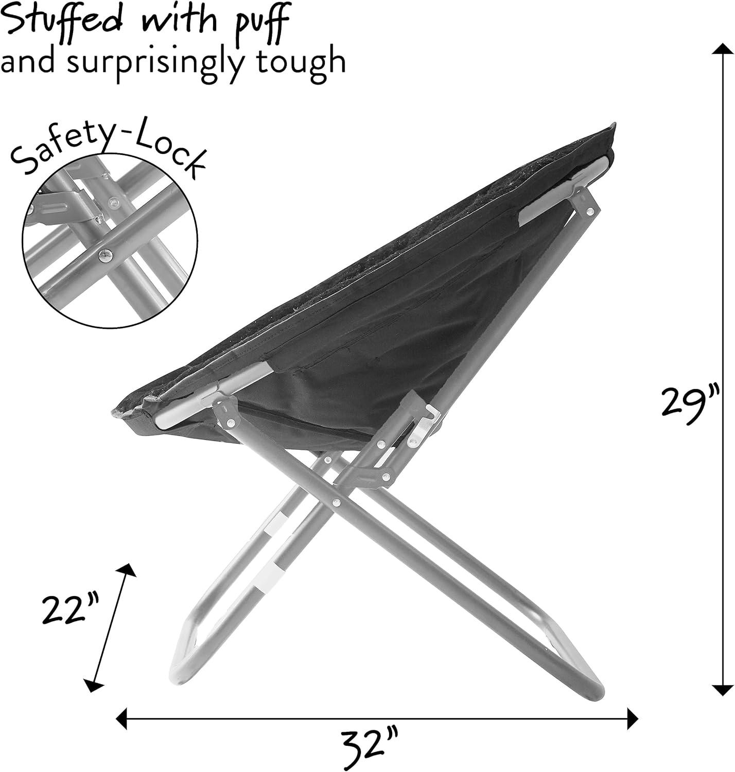 Mainstays Large Super Soft Microsuede 30" Adult Saucer Chair, Black