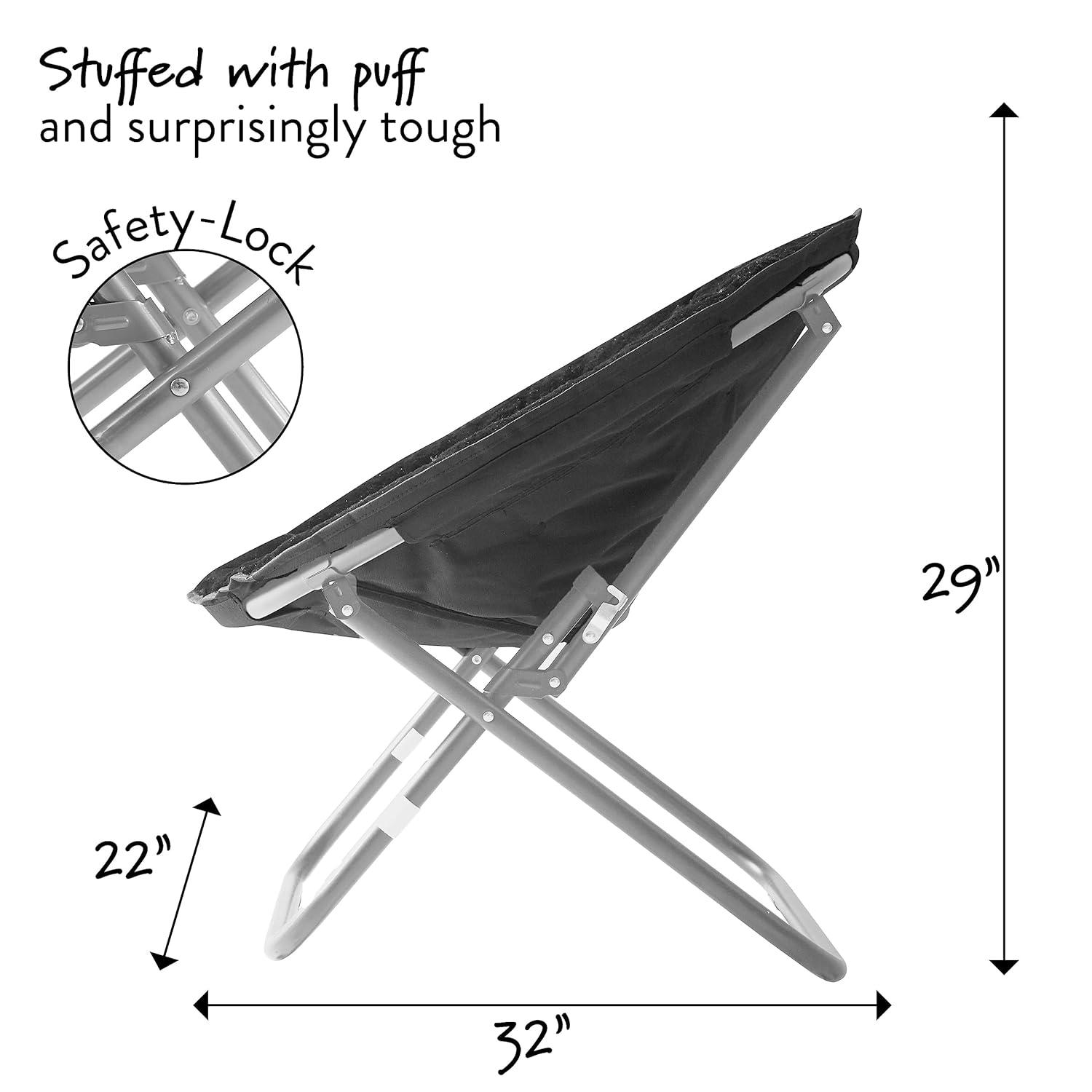 Mainstays Large Super Soft Microsuede 30" Adult Saucer Chair, Black