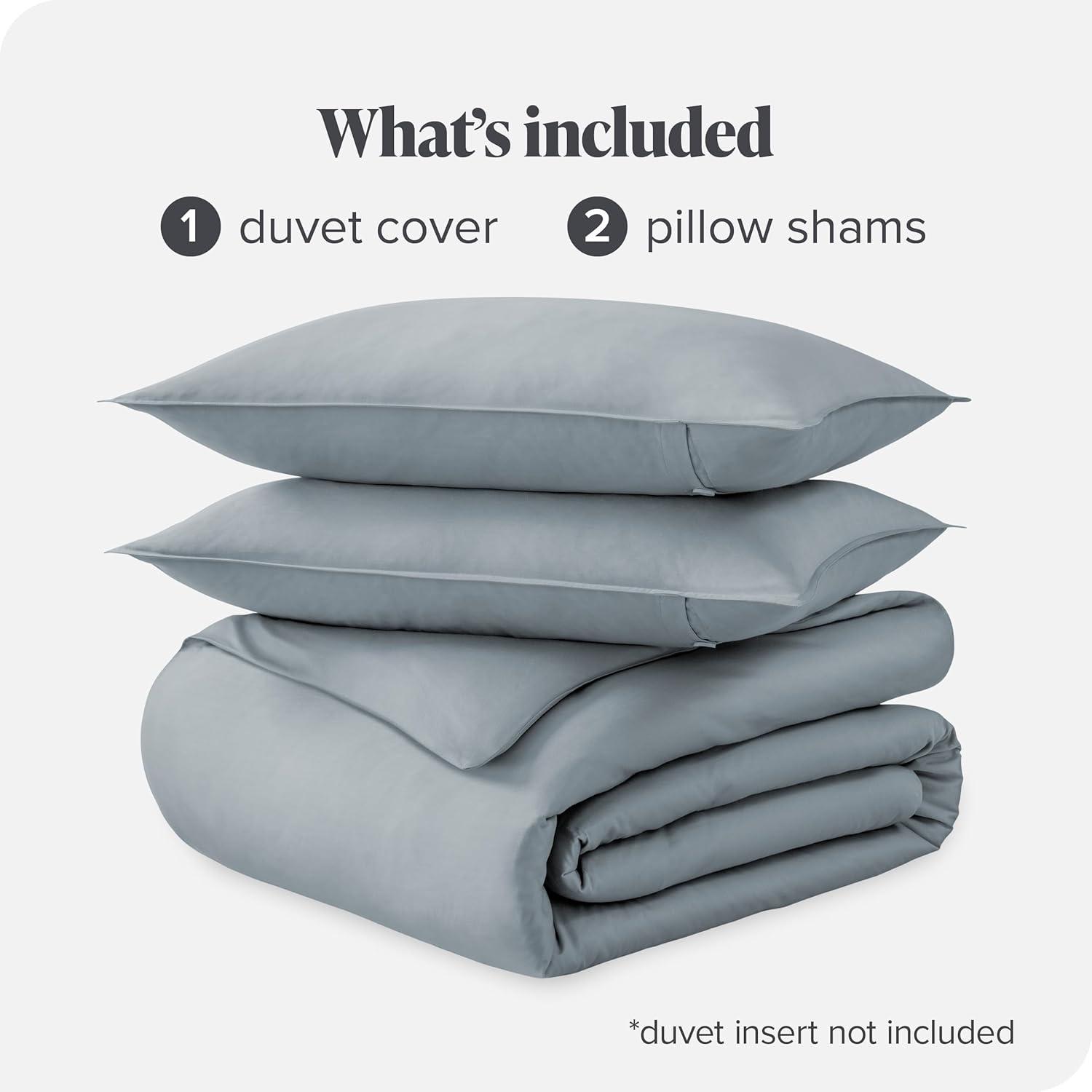 Bare Home 400 Thread Count Organic Cotton Sateen Duvet Cover Set