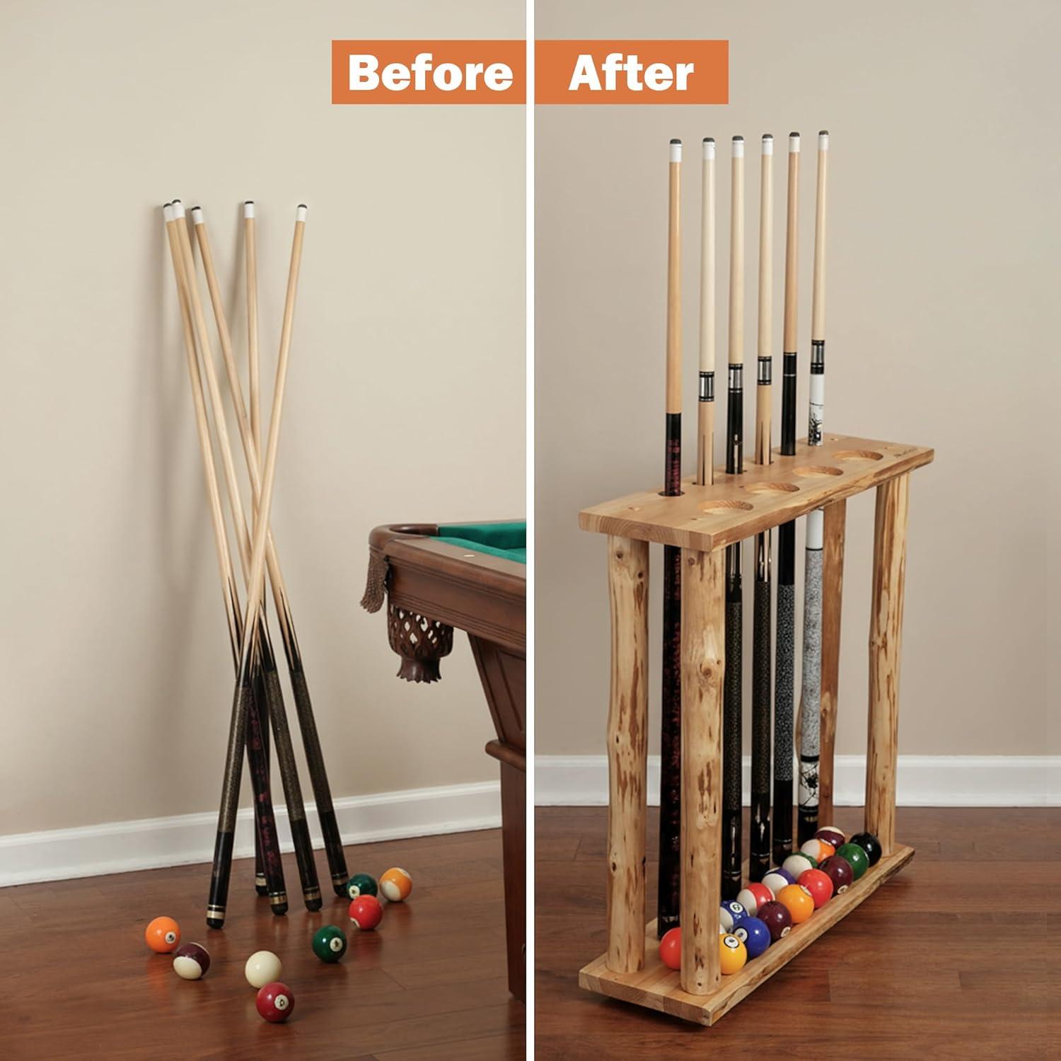Rush Creek 6 Billard Cue Floor Rack Holder