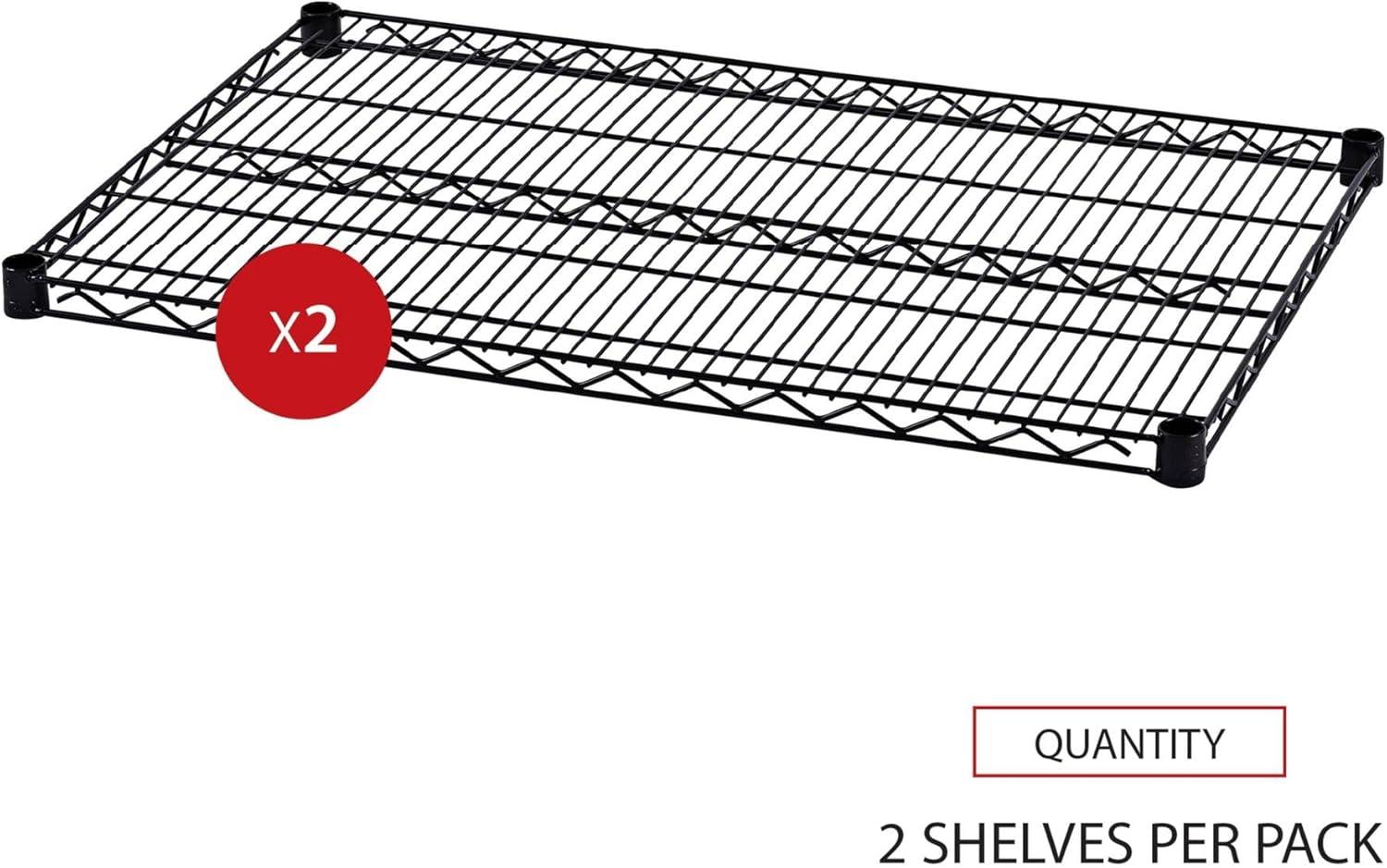 Alera ALESW583624BL Industrial Wire Shelving 36 in. x 24 in. Extra Wire Shelves - Black (2-Piece/Carton)