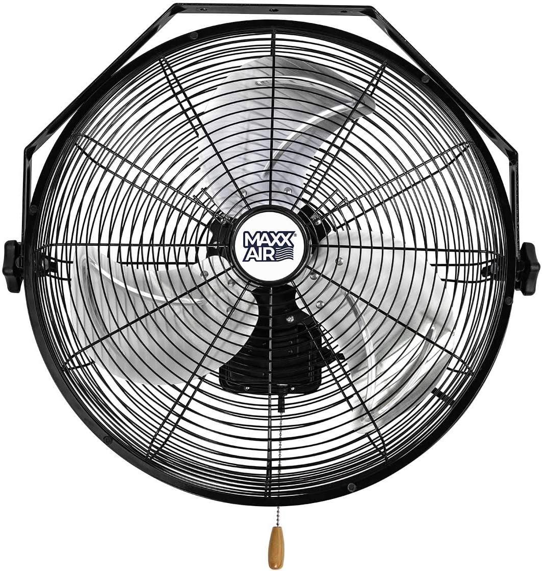 Tilting Head 18" High Velocity Garage Wall-Mount Fan, Powder Coated