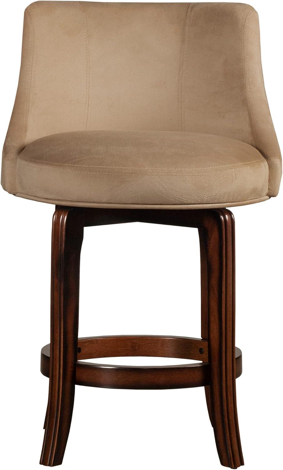 Napa Valley Wood Counter Height Swivel Stool Dark Brown Cherry/ Khaki - Hillsdale Furniture