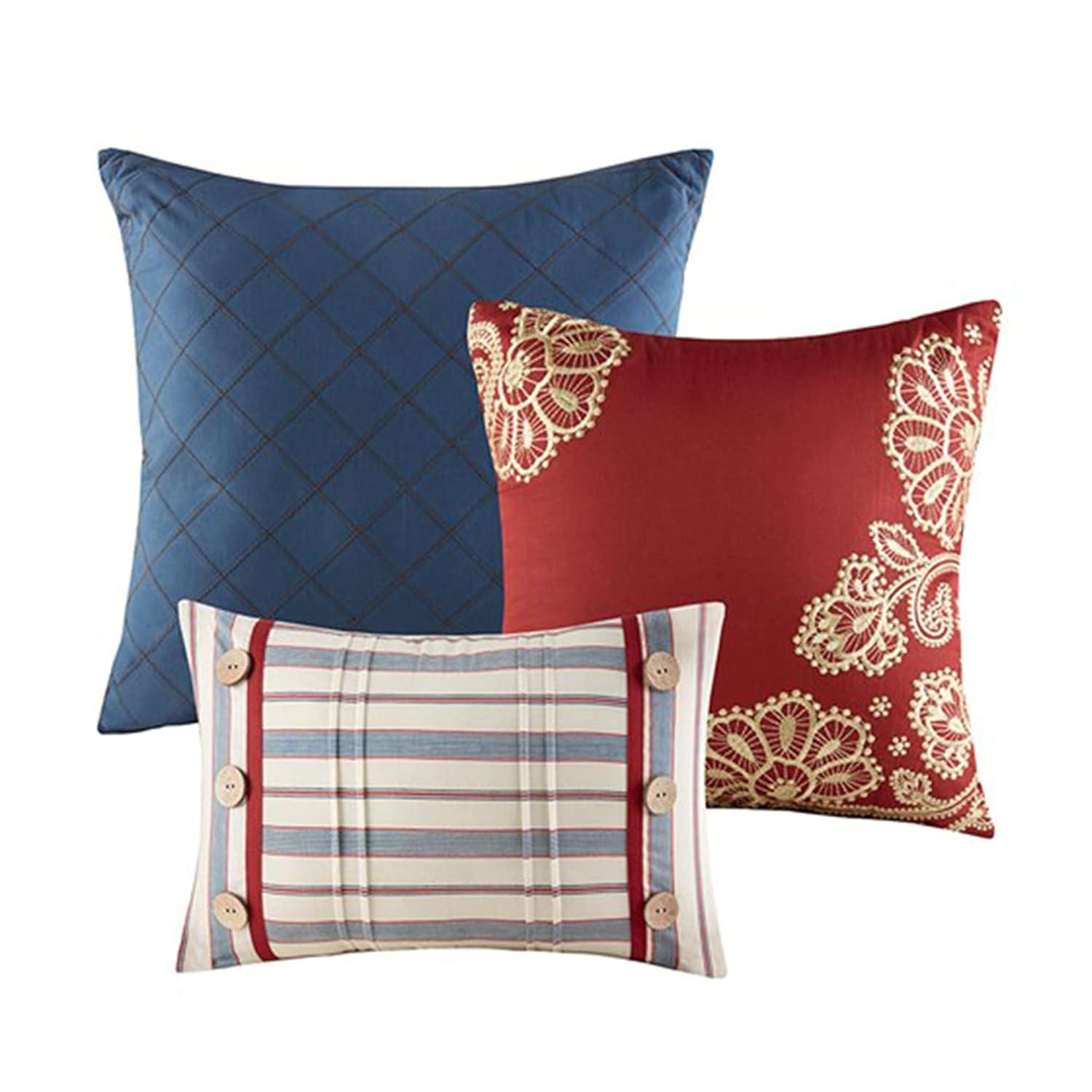 Madison Park Lucy Reversible Cotton Twill Quilt Set with Throw Pillows