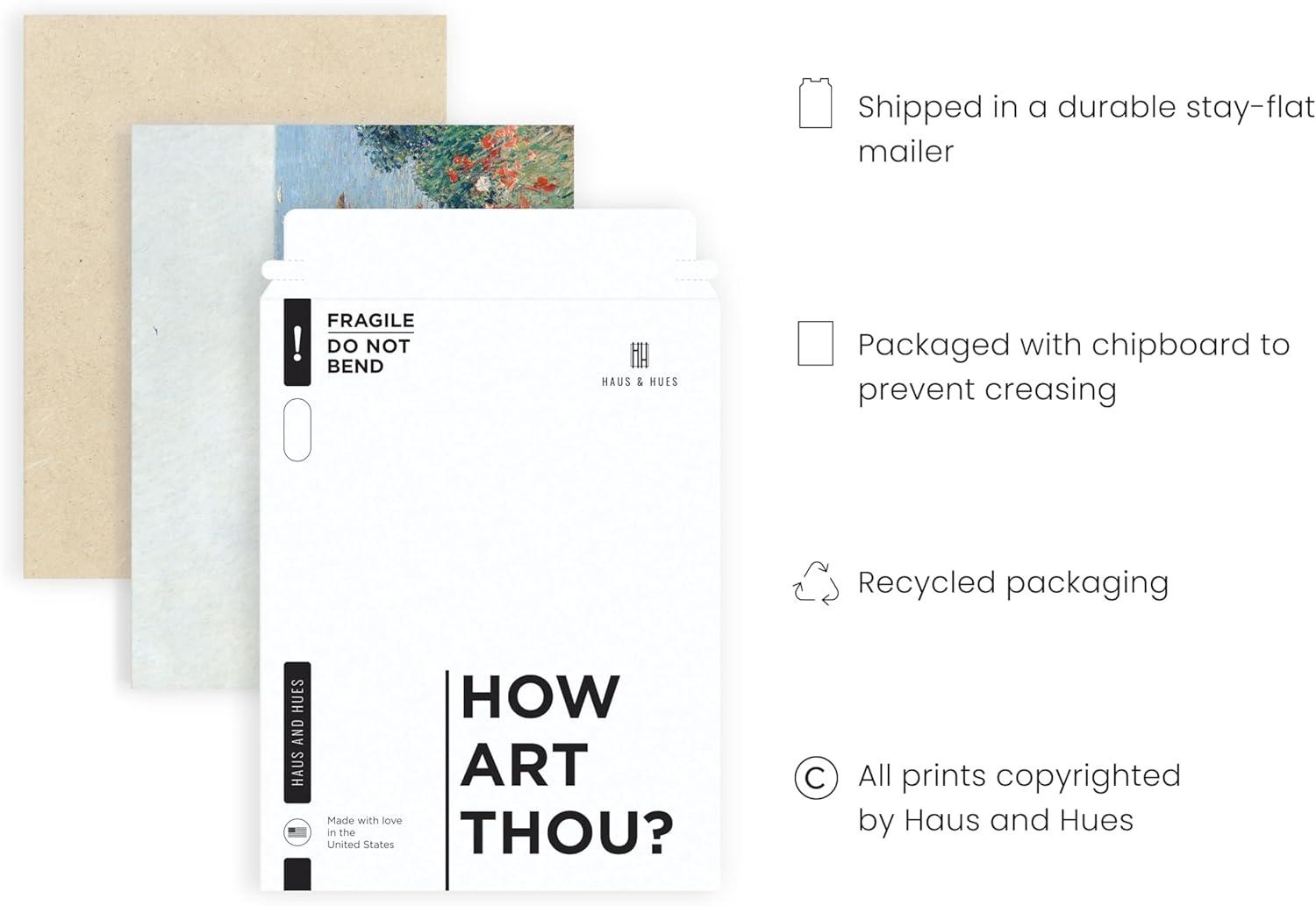 HAUS AND HUES Wildflower Wall Art Prints - Vintage Flower Wall Art and Paintings for Living Room, Floral Wall Art and Nature Pictures Wall Decor (8x10 Unframed)