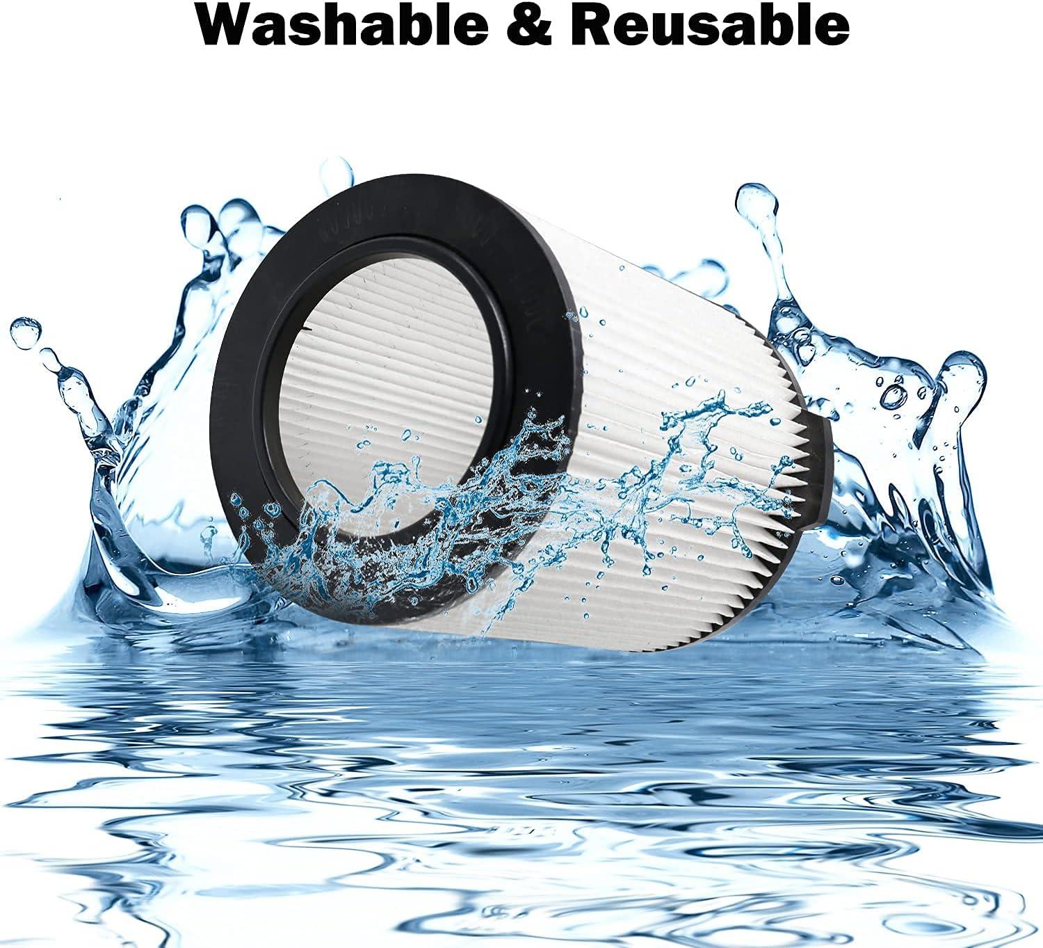 2 Pack White Reusable Wet/Dry Vacuum Filters