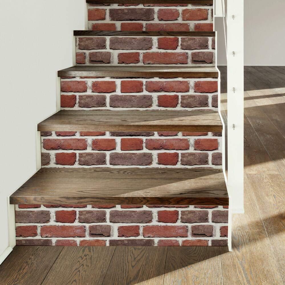 Brick Peel and Stick Giant Wall Decal Red - RoomMates: Vinyl Self-Adhesive Modern Decor, 24pc