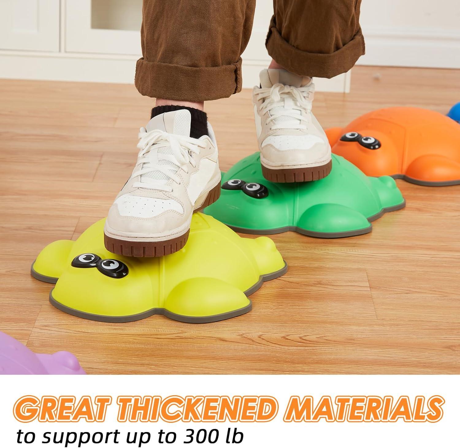 Stepping Stones for Kids, 6PCS Turtles Balance Stepping Stones for Toddlers 3-5, Sensory Stones Indoor Outdoor Play Toys, Obstacle Course Develop Balance and Coordination