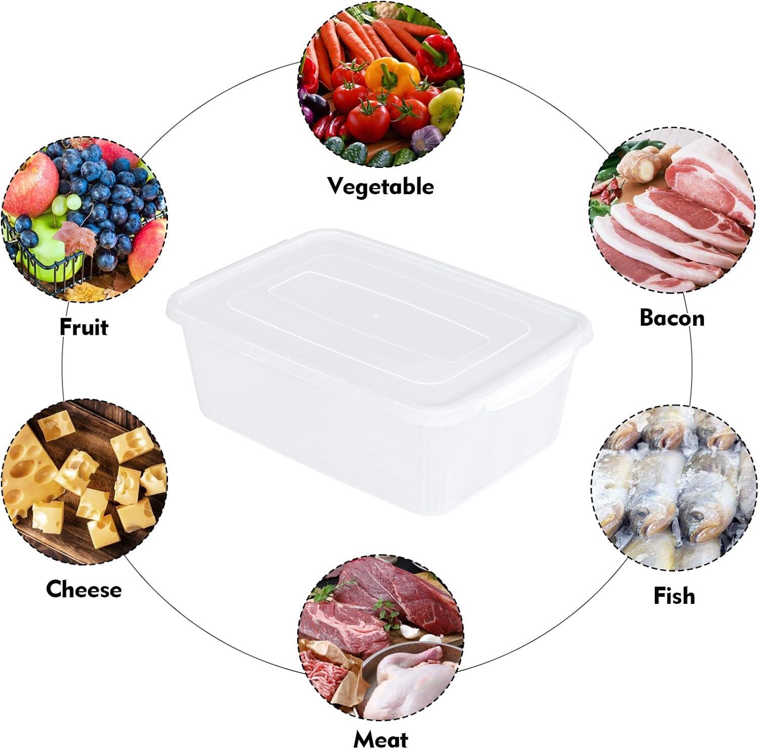 4-Pack 14 L Clear Dough Proofing Box, Food Pizza Storage Container