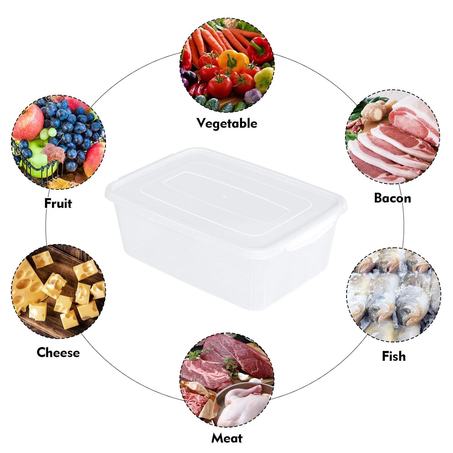 4-Pack 14 L Clear Dough Proofing Box, Food Pizza Storage Container