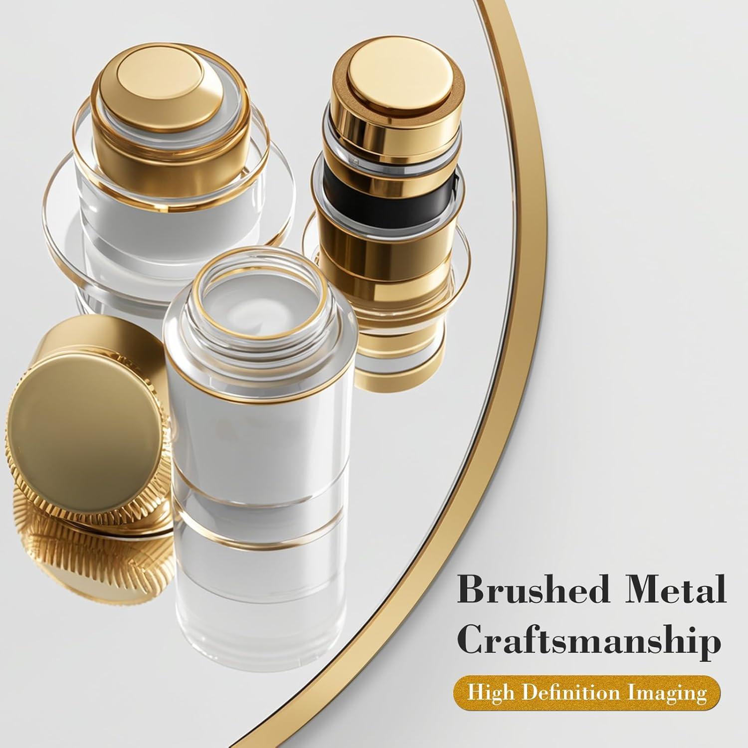 gold Round Wall Mirror, Bathroom Mirrors for Over Sink, Circle Mirror for Bathroom, Entryway, Bedroom, Vanity (24 Inch)