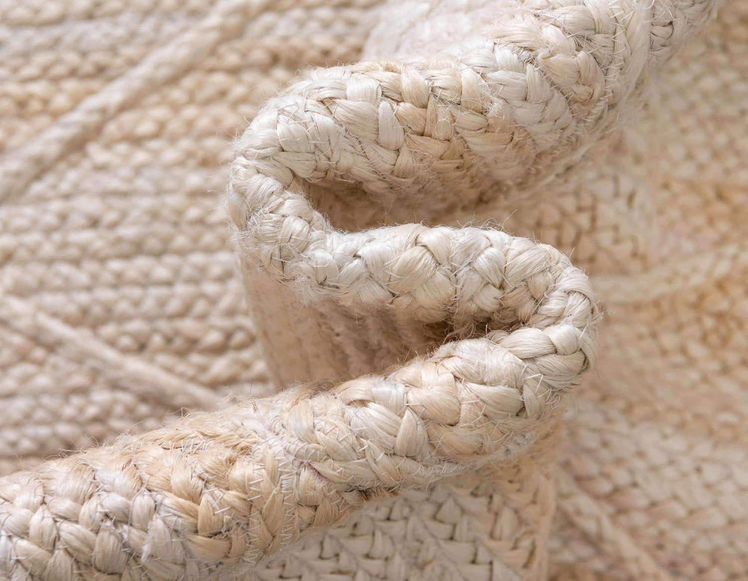 Unique Loom 2' 0 x 3' 1 Braided Jute Ivory Area Rug