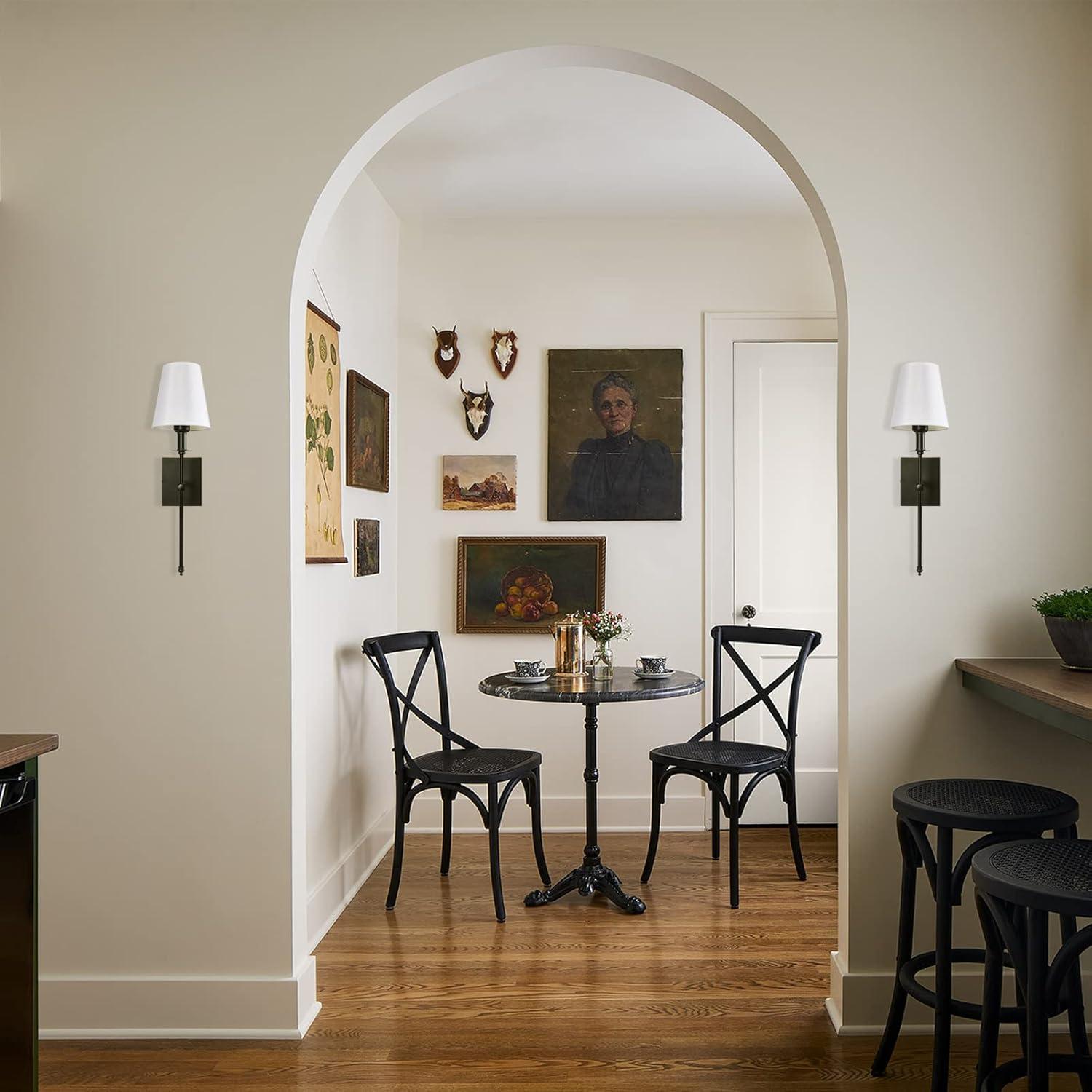 Battery Operated Black Wall Sconce Set Of 2,not Hardwired Fixture Wireless Wall Light ,dimmable Picture Sconces Cordless ,Easy To Install Battery Powered Lamp,for Bedroom, Lounge, Farmhouse Gallery