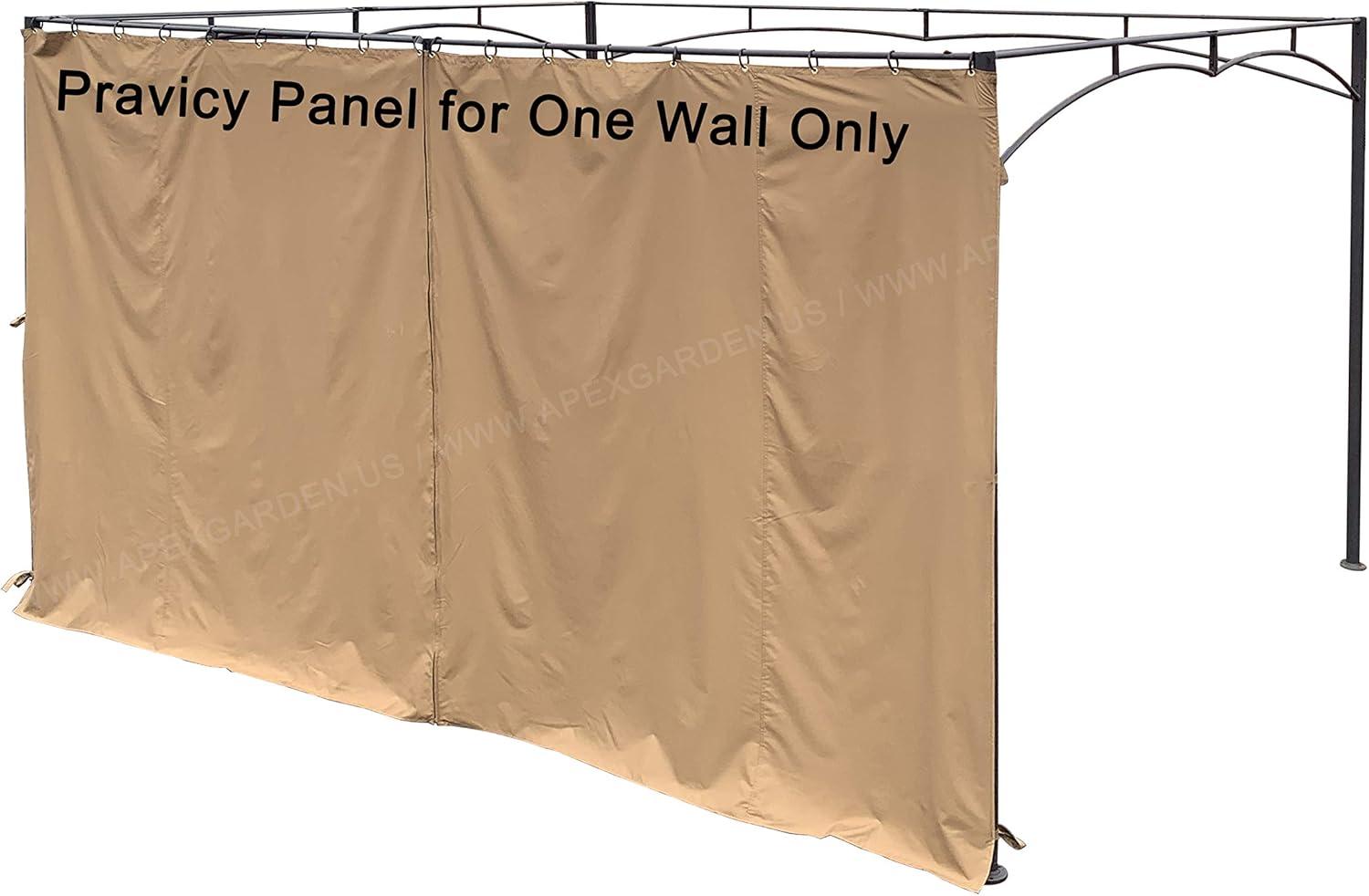 Beige 14-ft Polyester Privacy Panel Curtain with Grommets