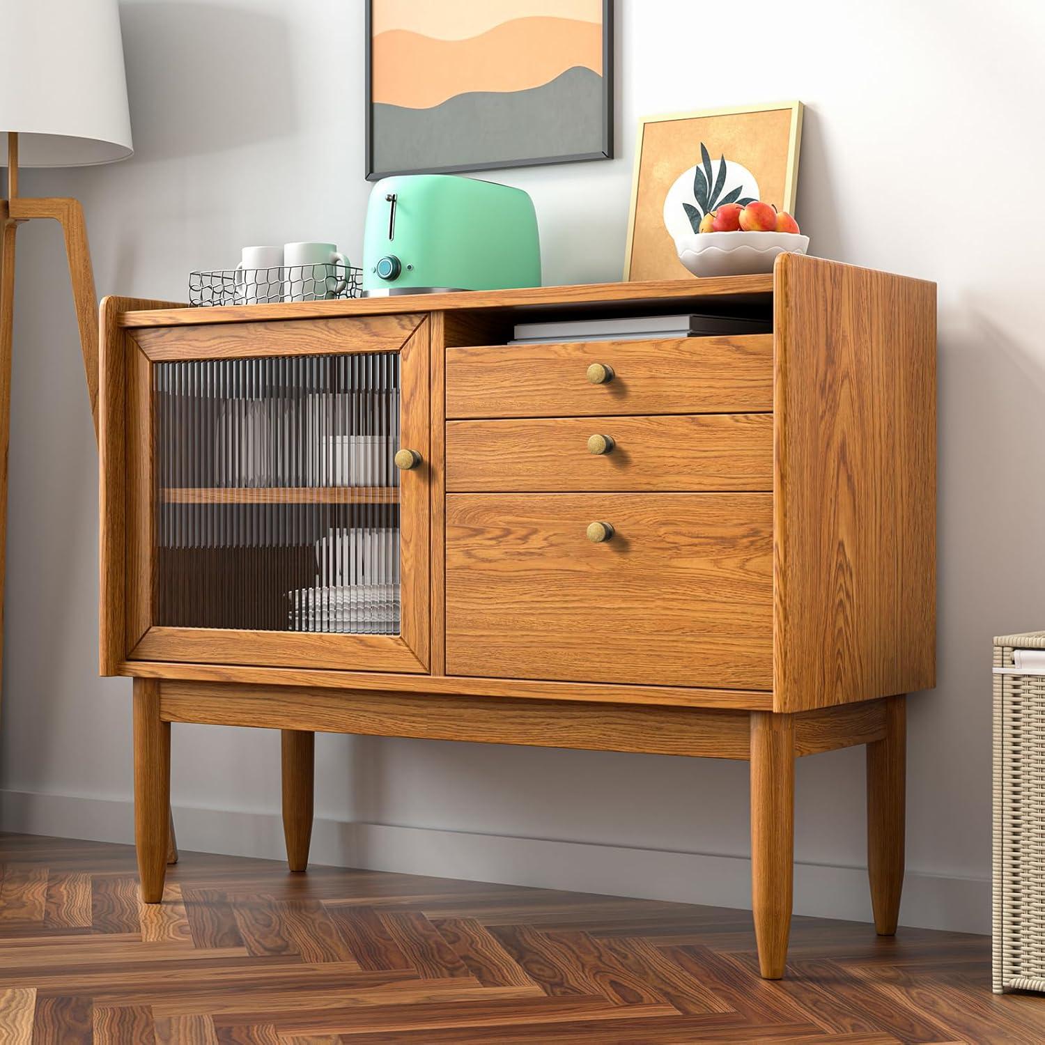 Set of 6 Antique Brass Drum Cabinet Knobs for Drawers, Heavy-Duty Solid Zinc Handles, 1" Diameter for Farmhouse & Modern Kitchen Hardware