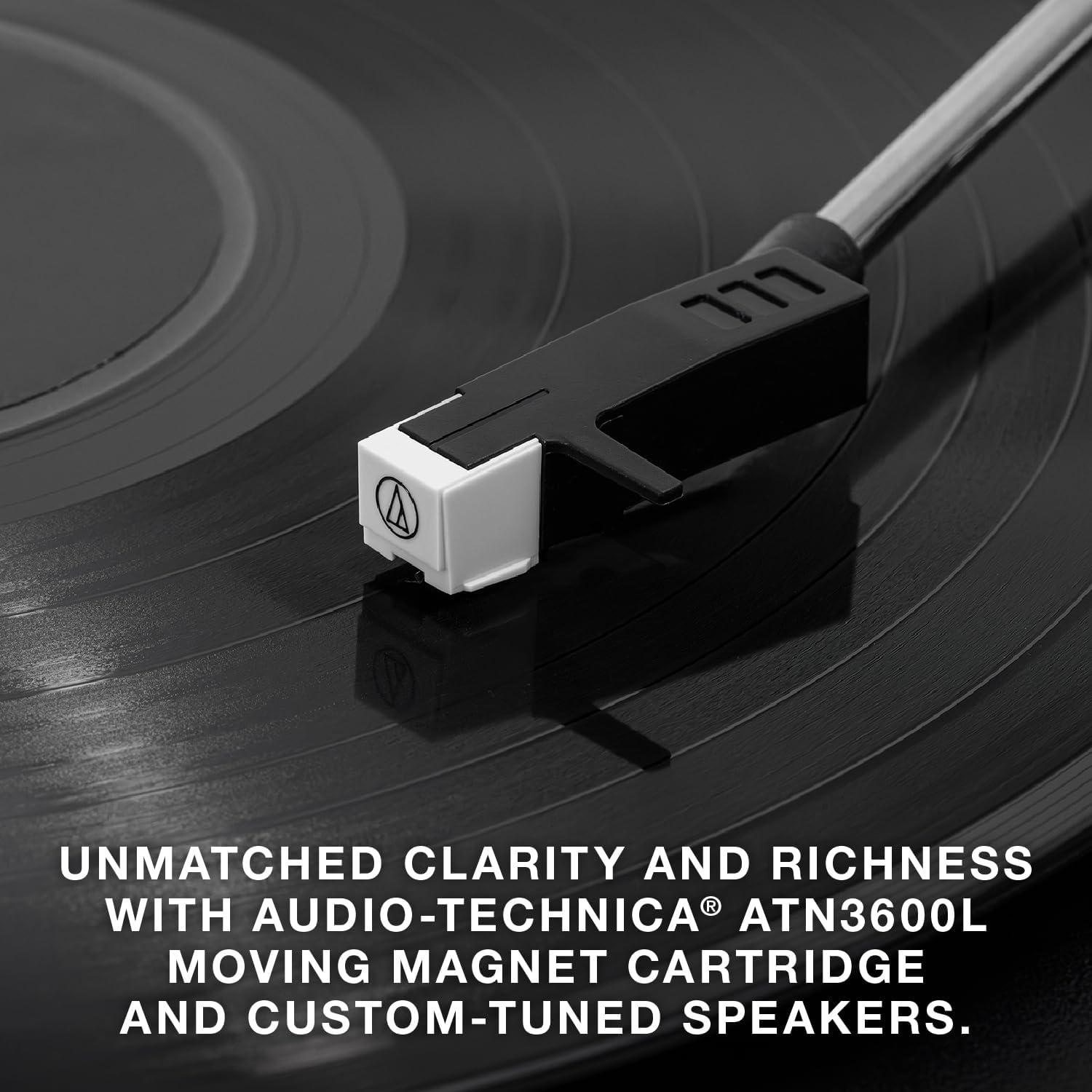Victrola Eastwood II Bluetooth Belt Drive Turntable with Speakers, Oak