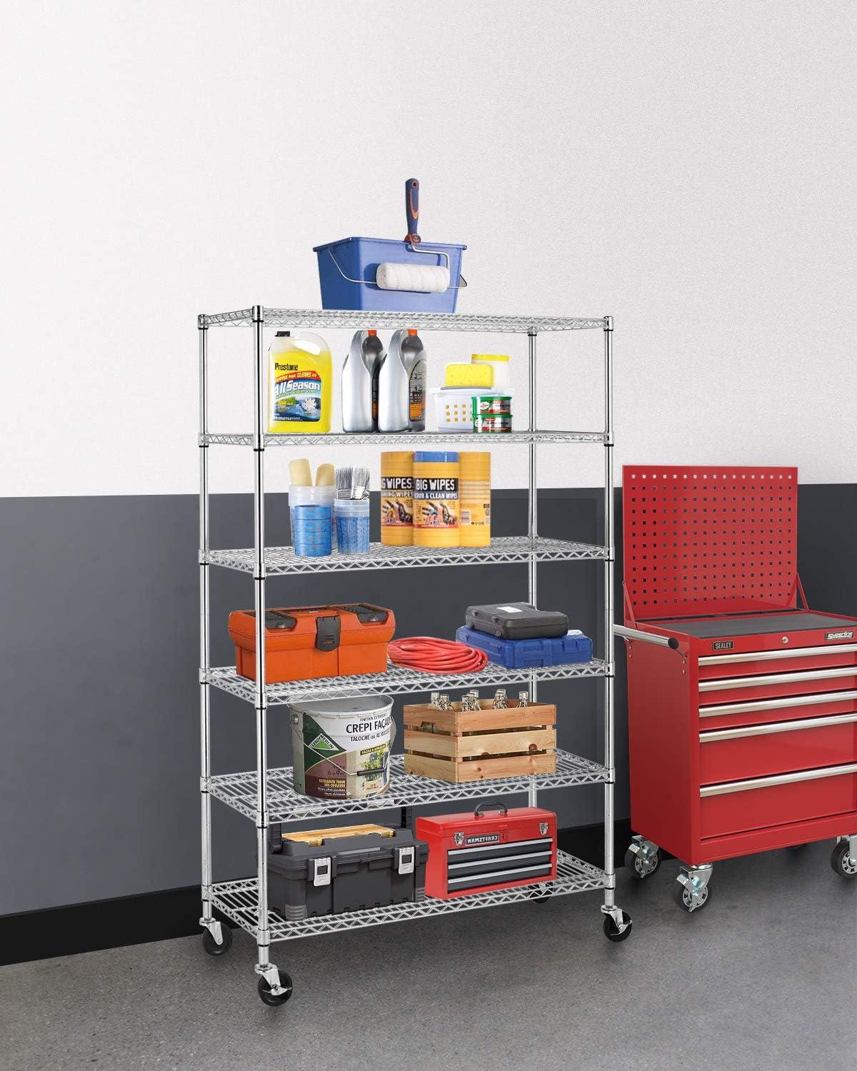 Chrome Heavy Duty Adjustable Metal Wire Shelving Unit