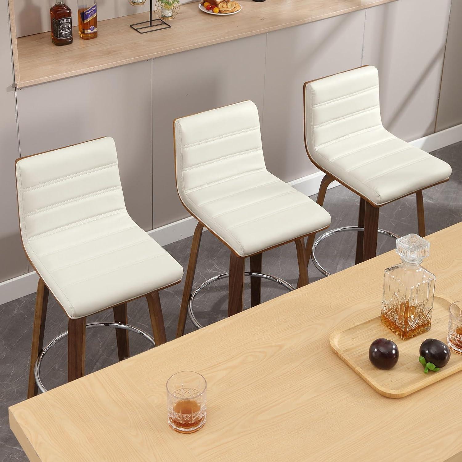 Upholstered  Swivel Counter & Bar Stool (Set of 3)