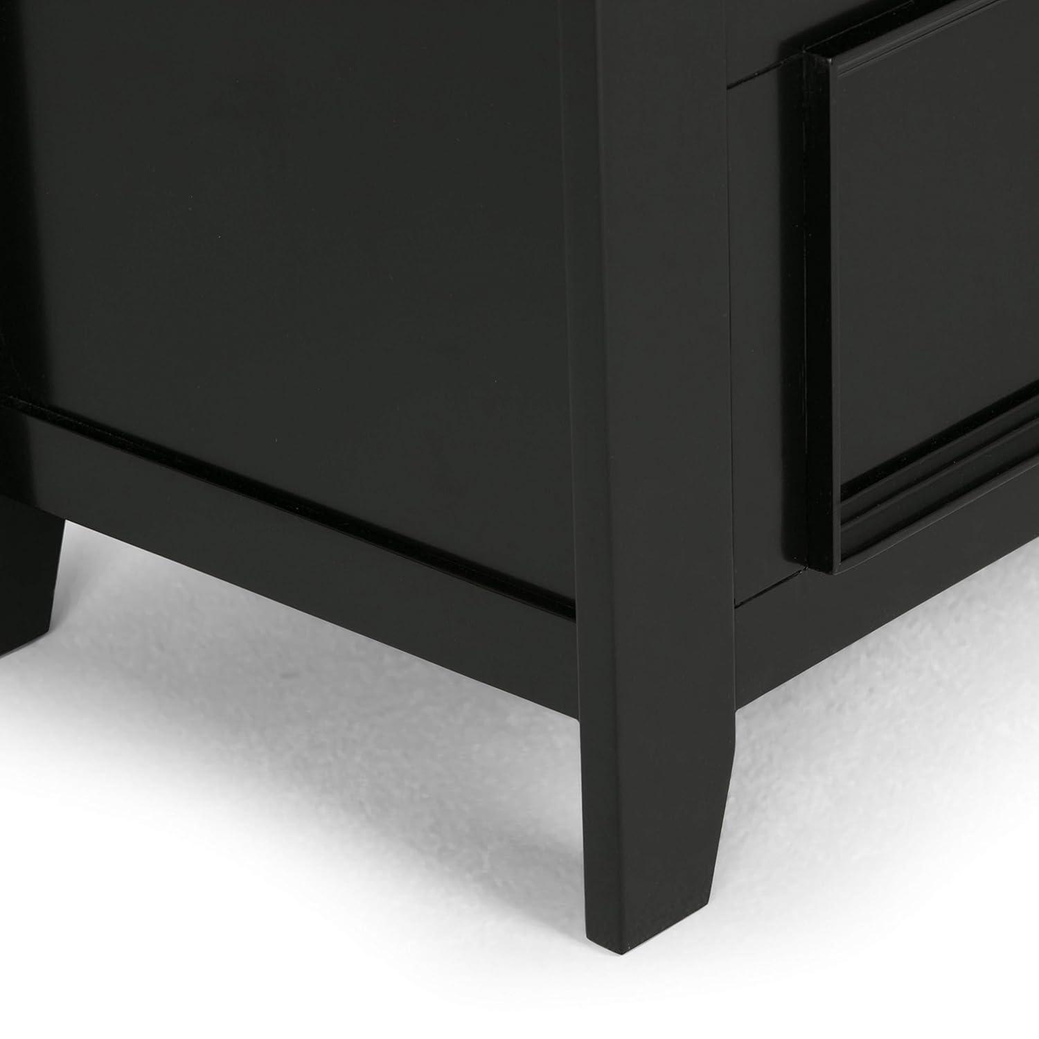 Simpli Home Amherst 48"W Solid Wood Entryway Storage Bench with Lift-Top Lid and Dual Compartments