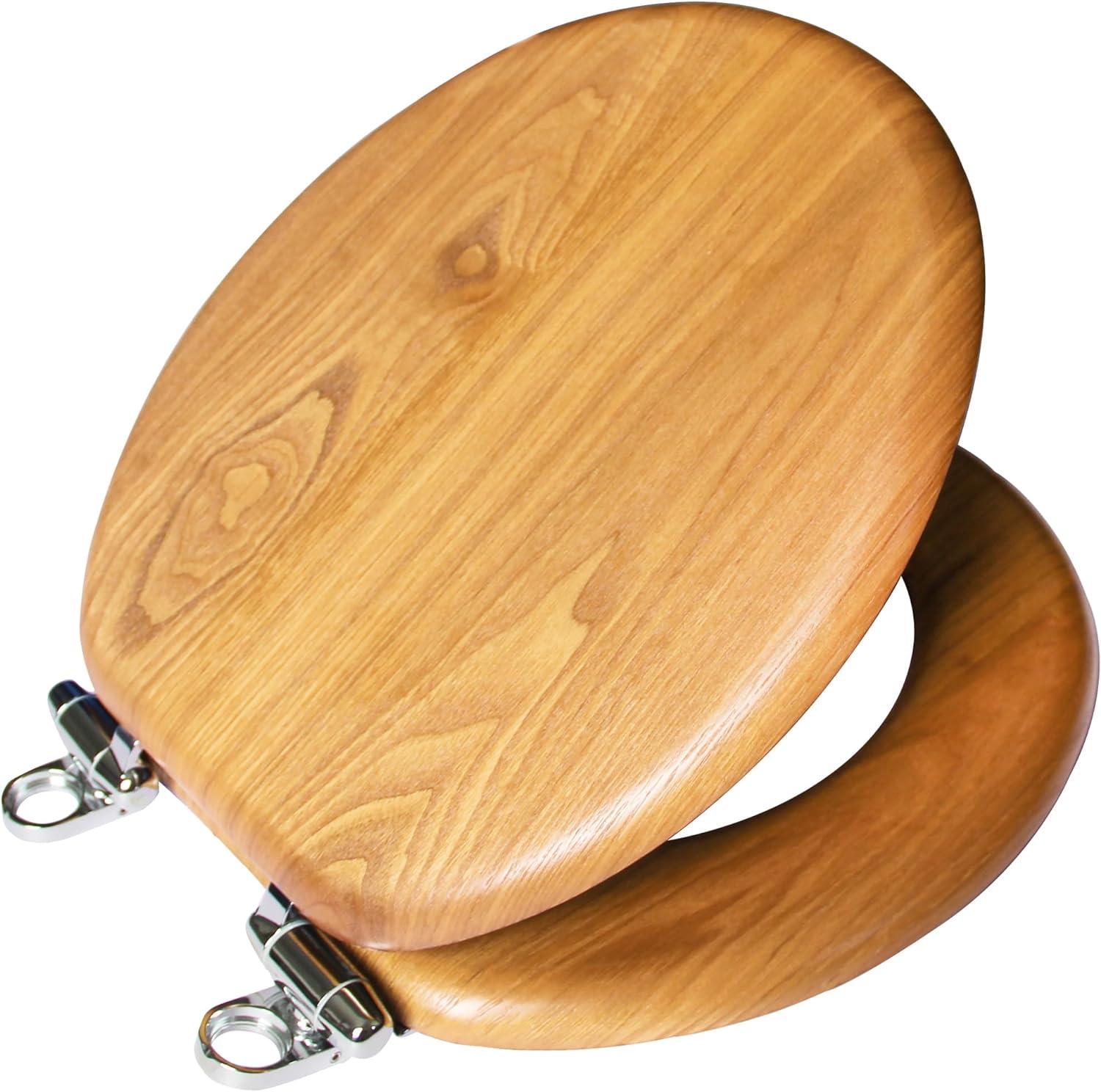 Design House Dalton Round Oak Wood Toilet Seat