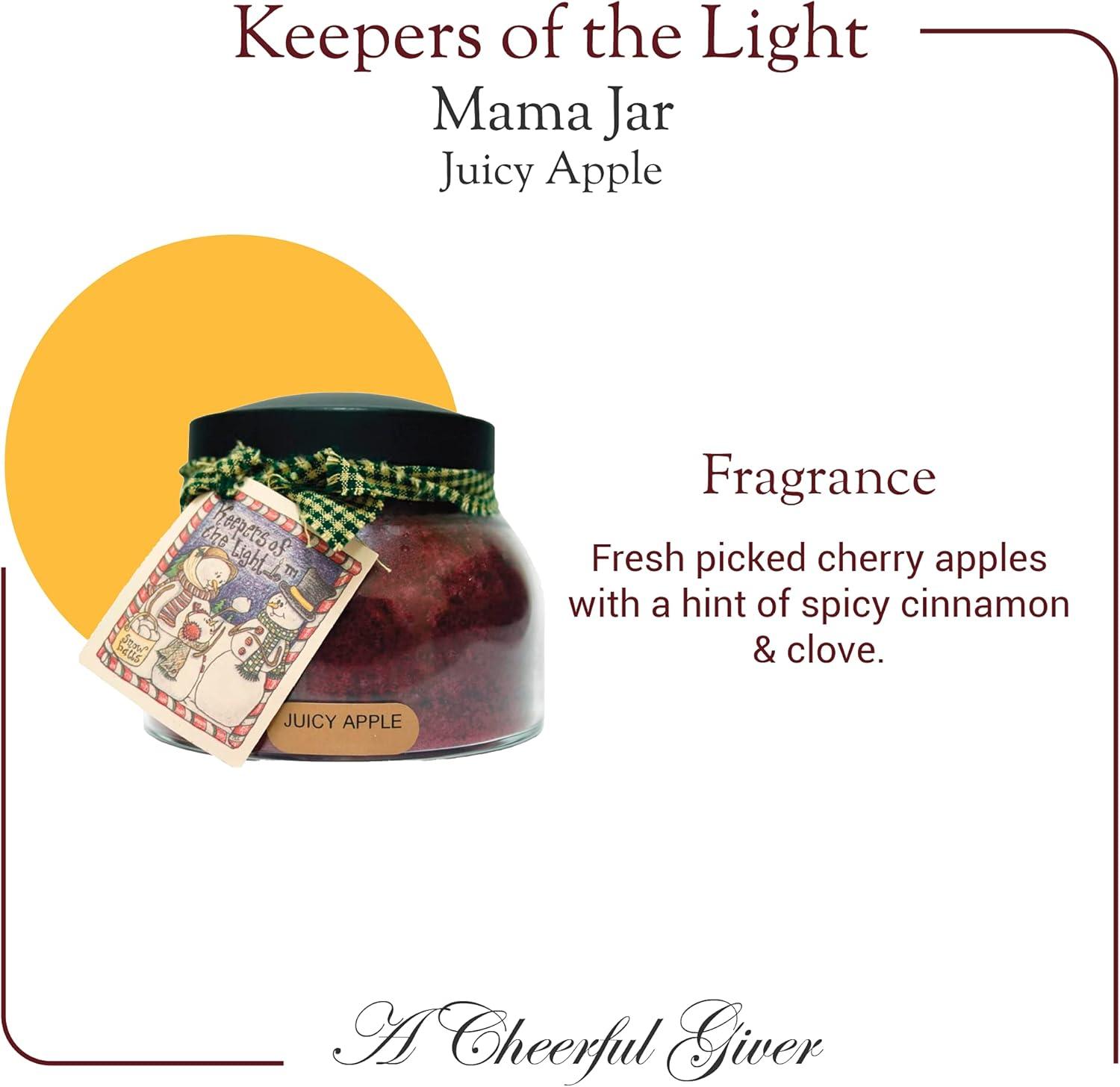 Juicy Apple Scented Glass Jar Candle with Black Lid