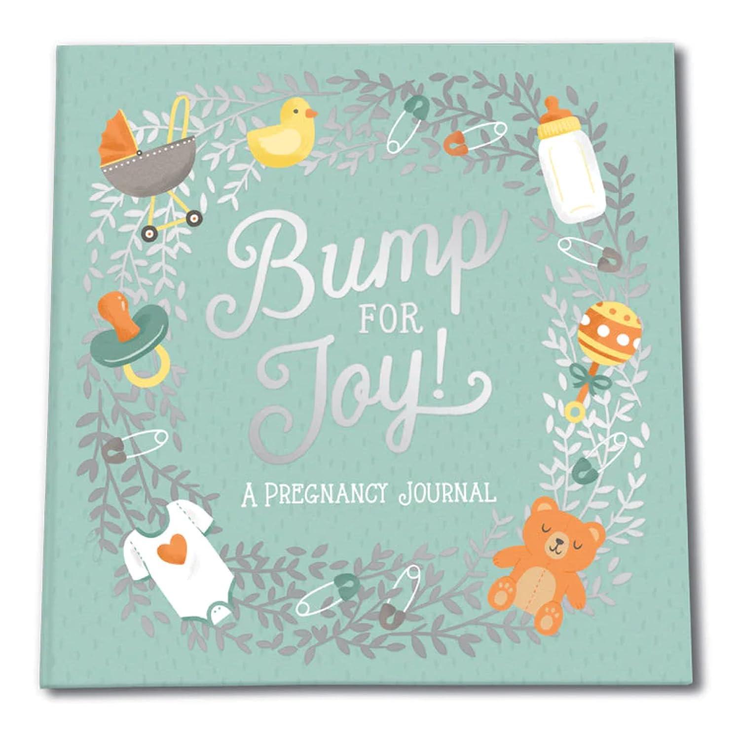 Bump for Joy Green Hardcover Pregnancy Journal with Spiral Binding