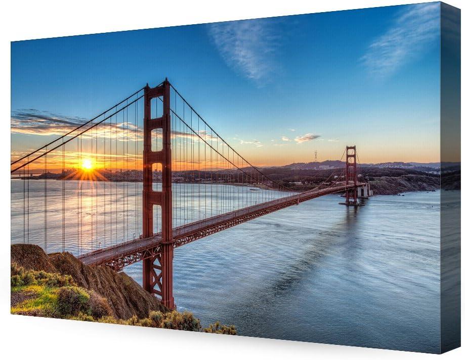 DecorArts - Golden Gate Bridge, San Francisco, Califonia. Giclee Canvas Prints for Wall Decor. 36x24x1.5"