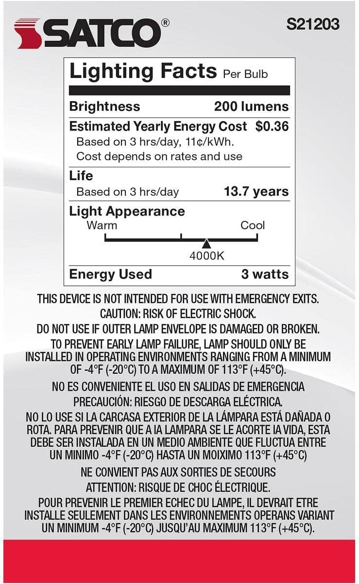 3-Watt White LED Globe Bulb for Commercial Use