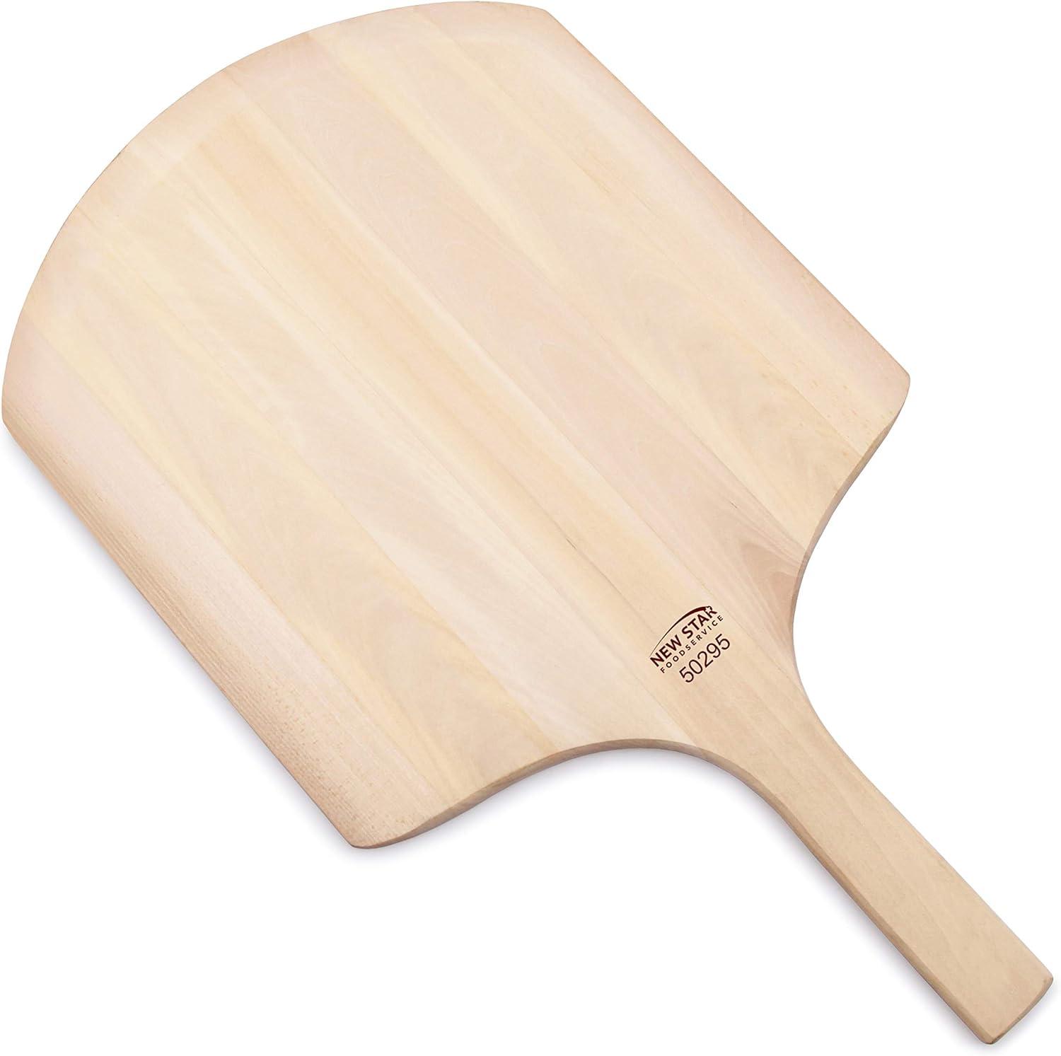 Natural Basswood Restaurant-Grade Pizza Peel with Handle