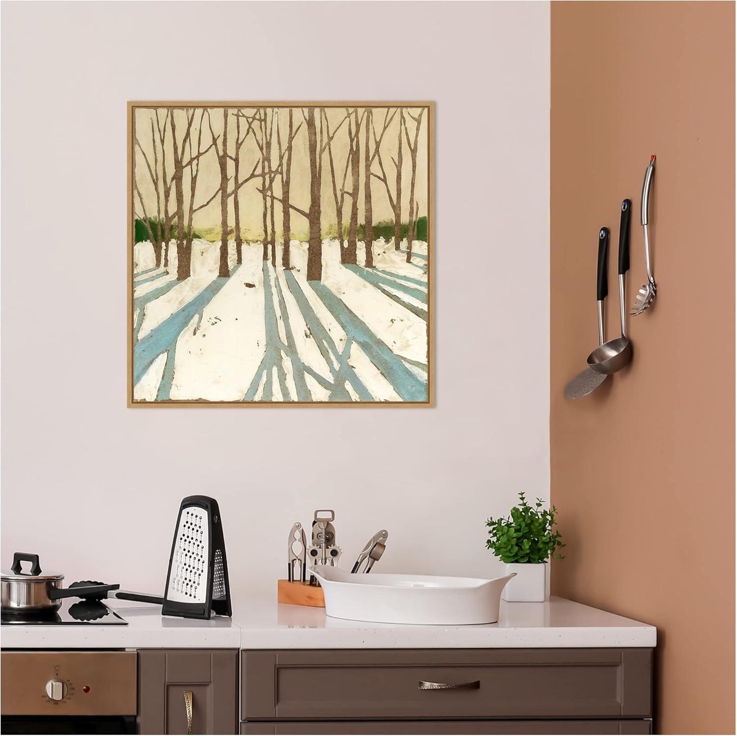 Amanti Art Winter Shadows II by Megan Meagher Canvas Wall Art Print Framed 22 x 22-in.