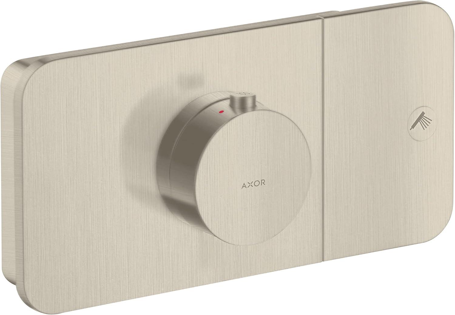 Axor One Brushed Nickel Thermostatic Shower Valve Trim