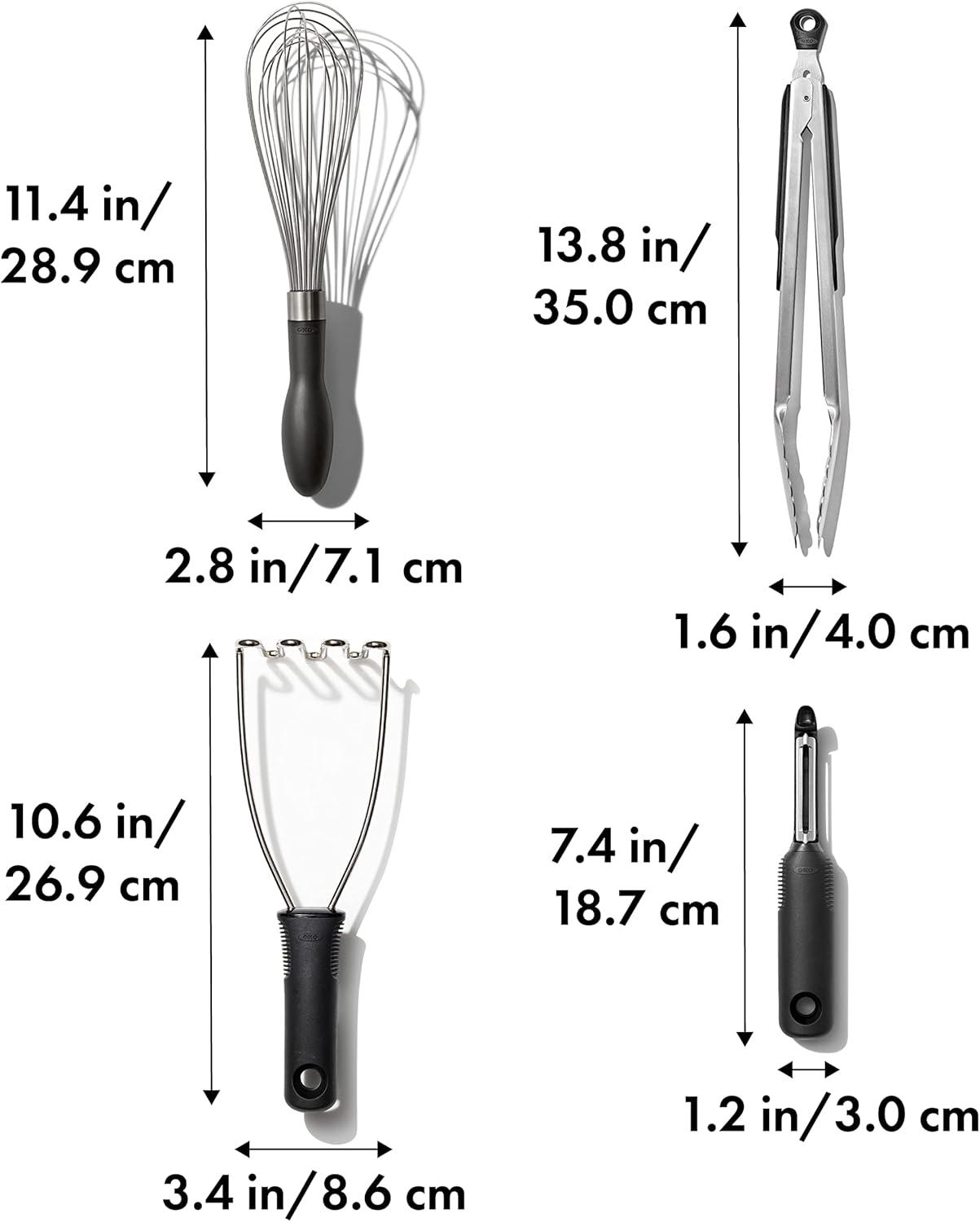 Essential Stainless Steel and Nylon 4-Piece Kitchen Tool Set