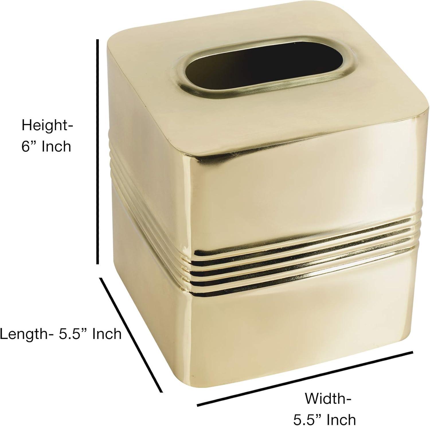 Jewel Bath Boutique Tissue Box Cover - Nu Steel