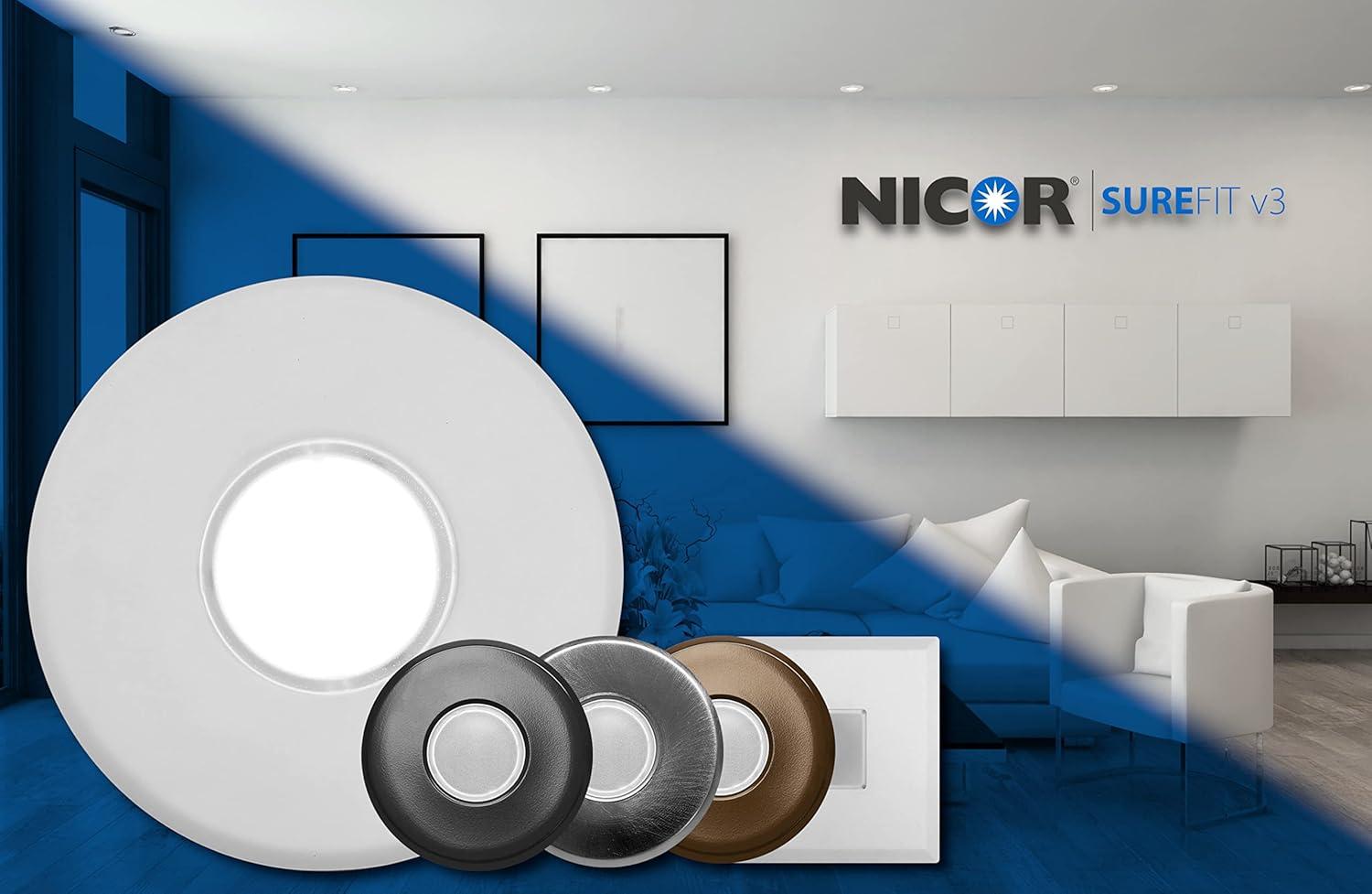 NICOR Lighting DLFv3 Round 5'' Dimmable LED Canless Recessed Lighting Kit DLF301205KWH