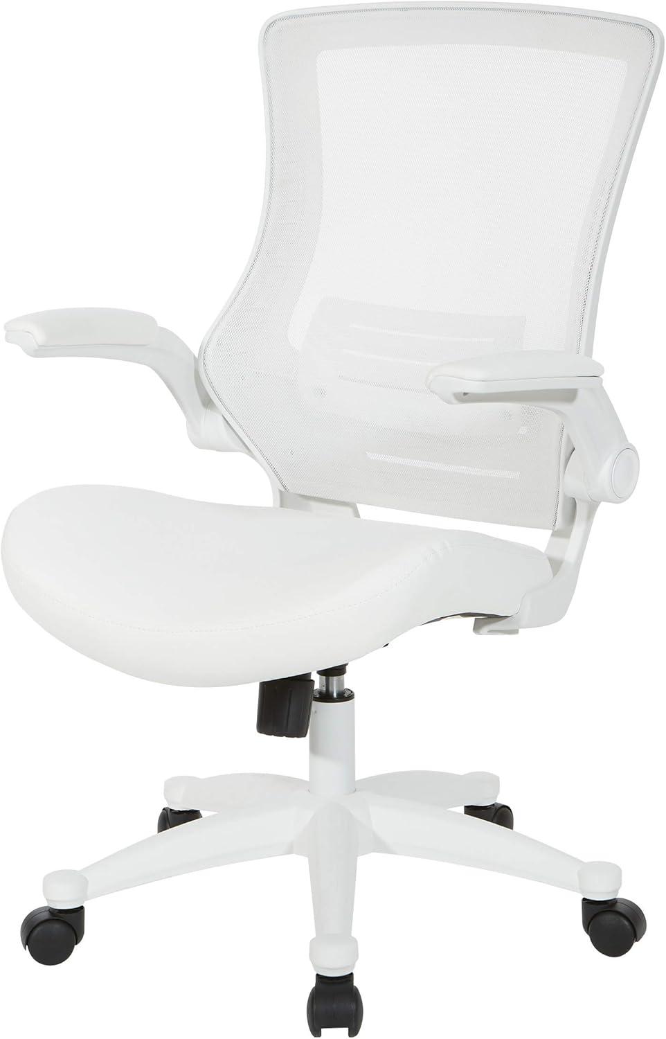 White Screen Back Manager's Chair in White Faux Leather