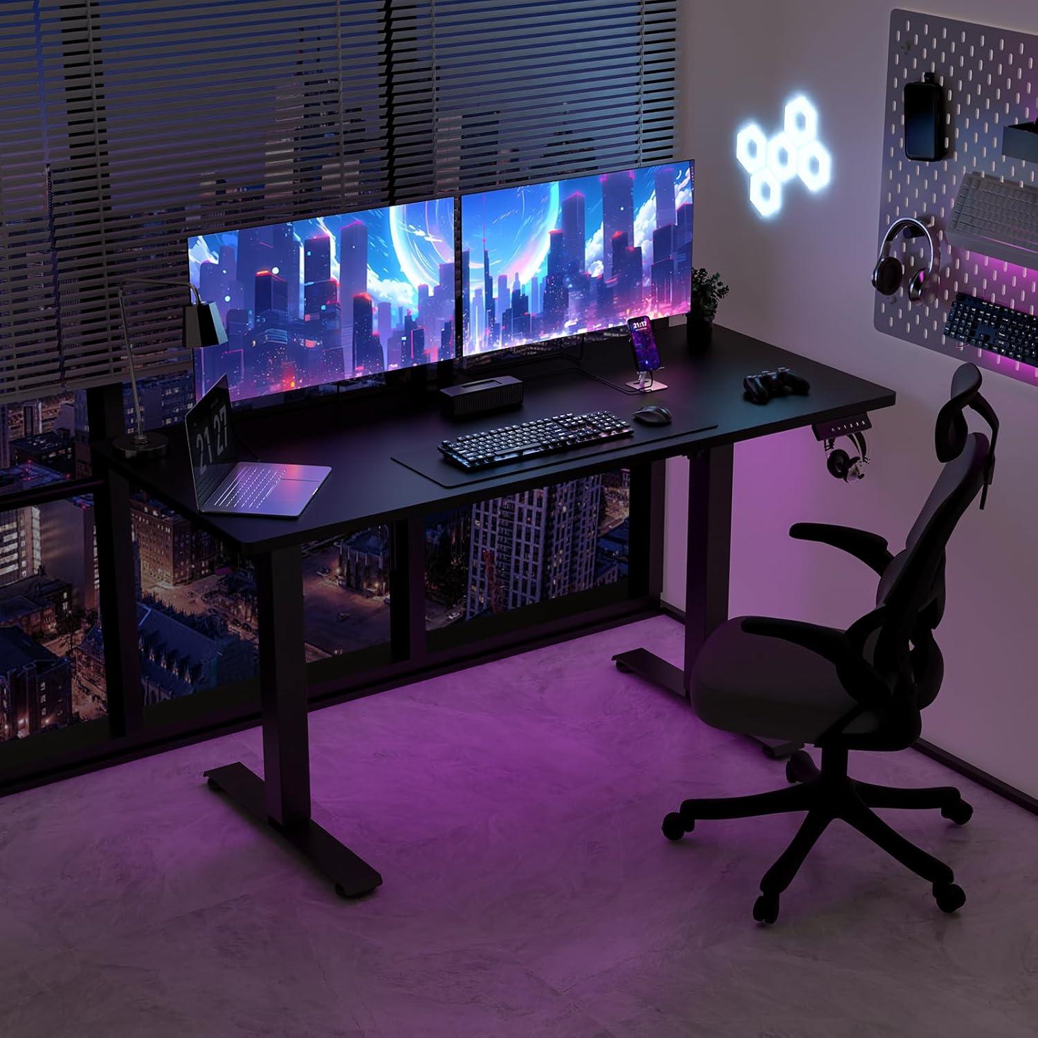 Vivo VIVO 55" x 24" Electric Sit Stand Desk, Height Adjustable Workstation (E155TB series)