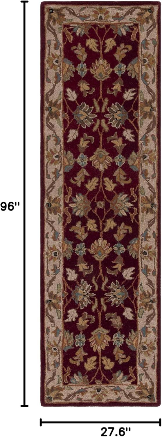 Heritage HG628 Hand Tufted Runner Rug - Red/Ivory - 2'3"x8' - Safavieh.