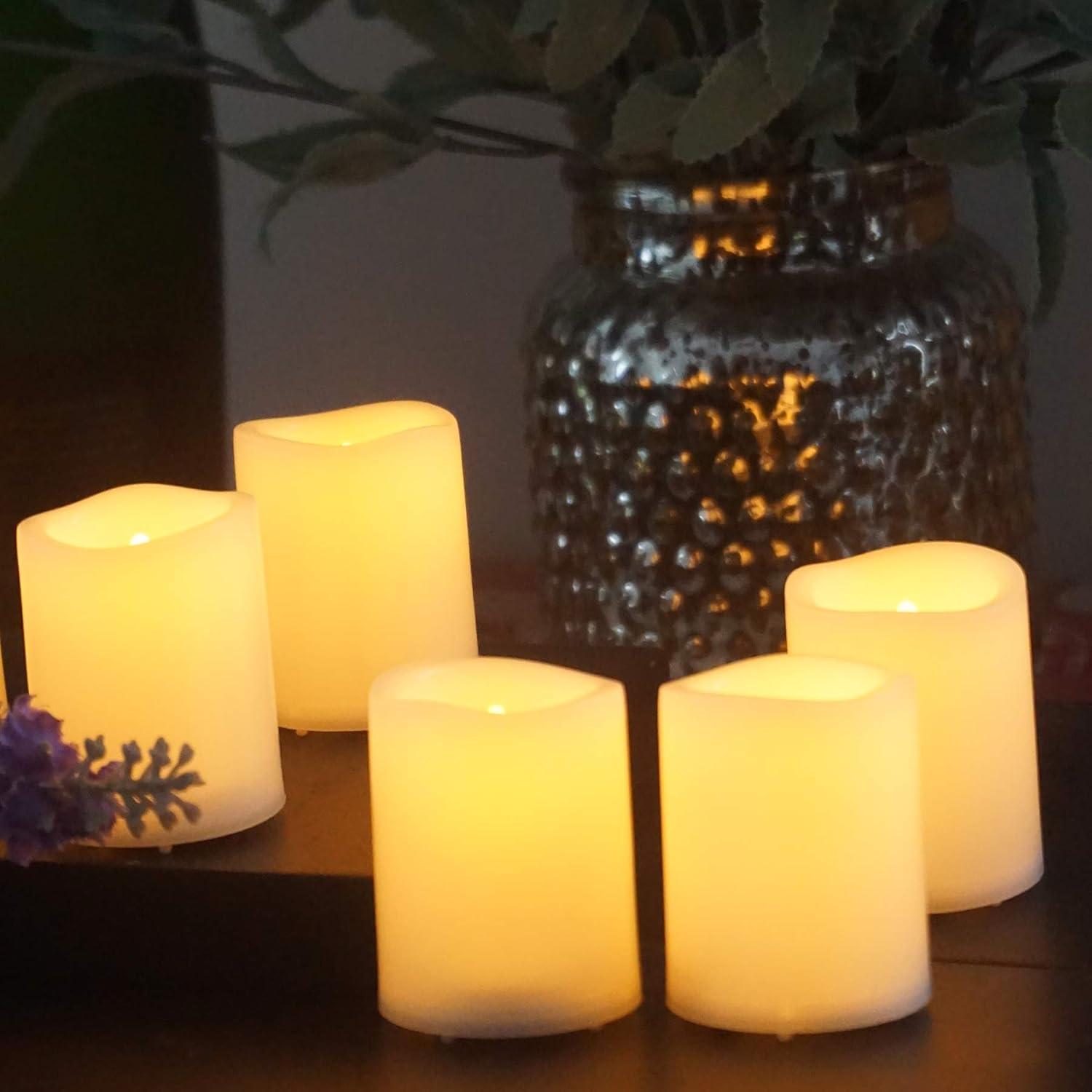 White Plastic Flameless LED Votive Candles 36-Pack