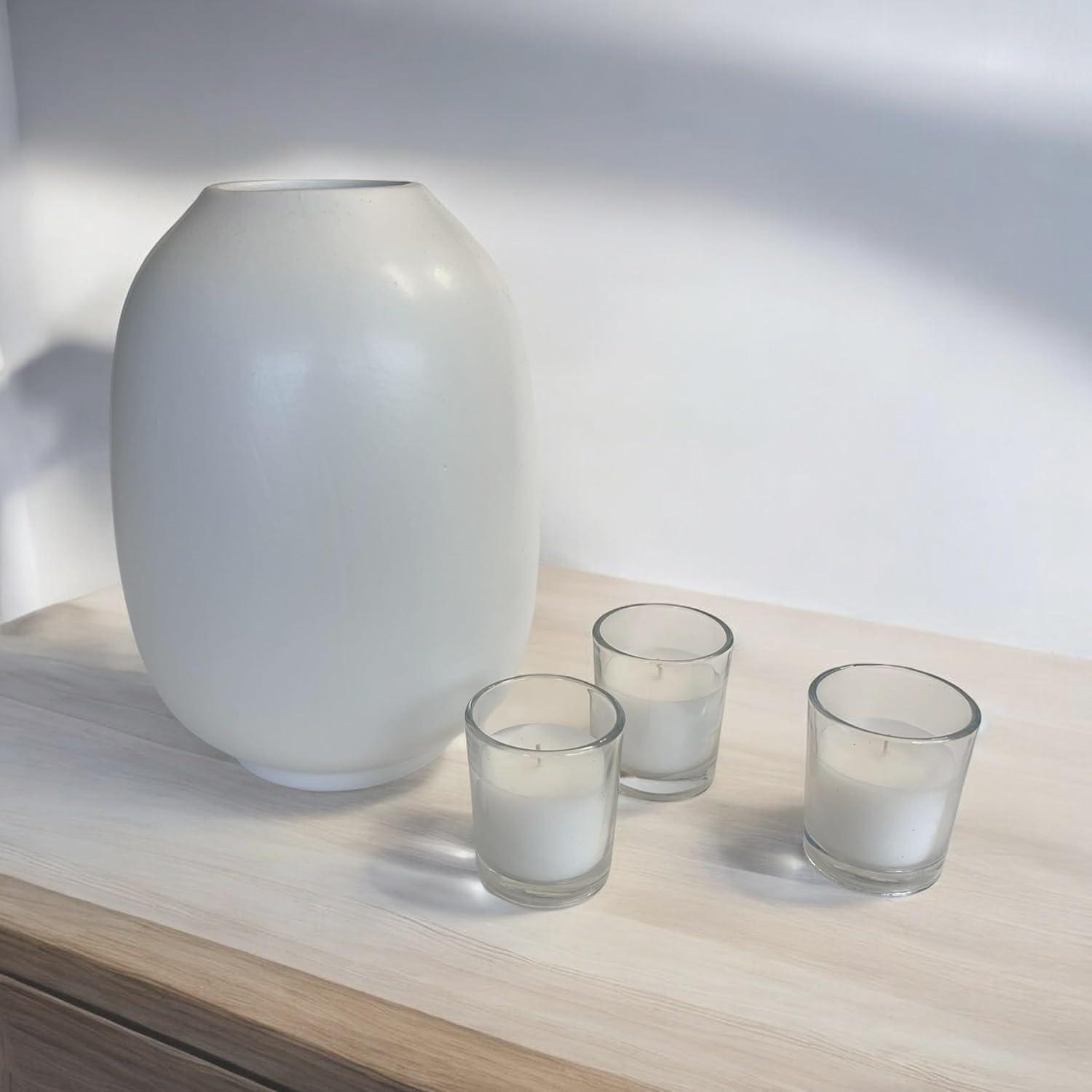 The Party Aisle™ Stonebriar Unscented Votive Candle with Glass Holder (Set of 48)