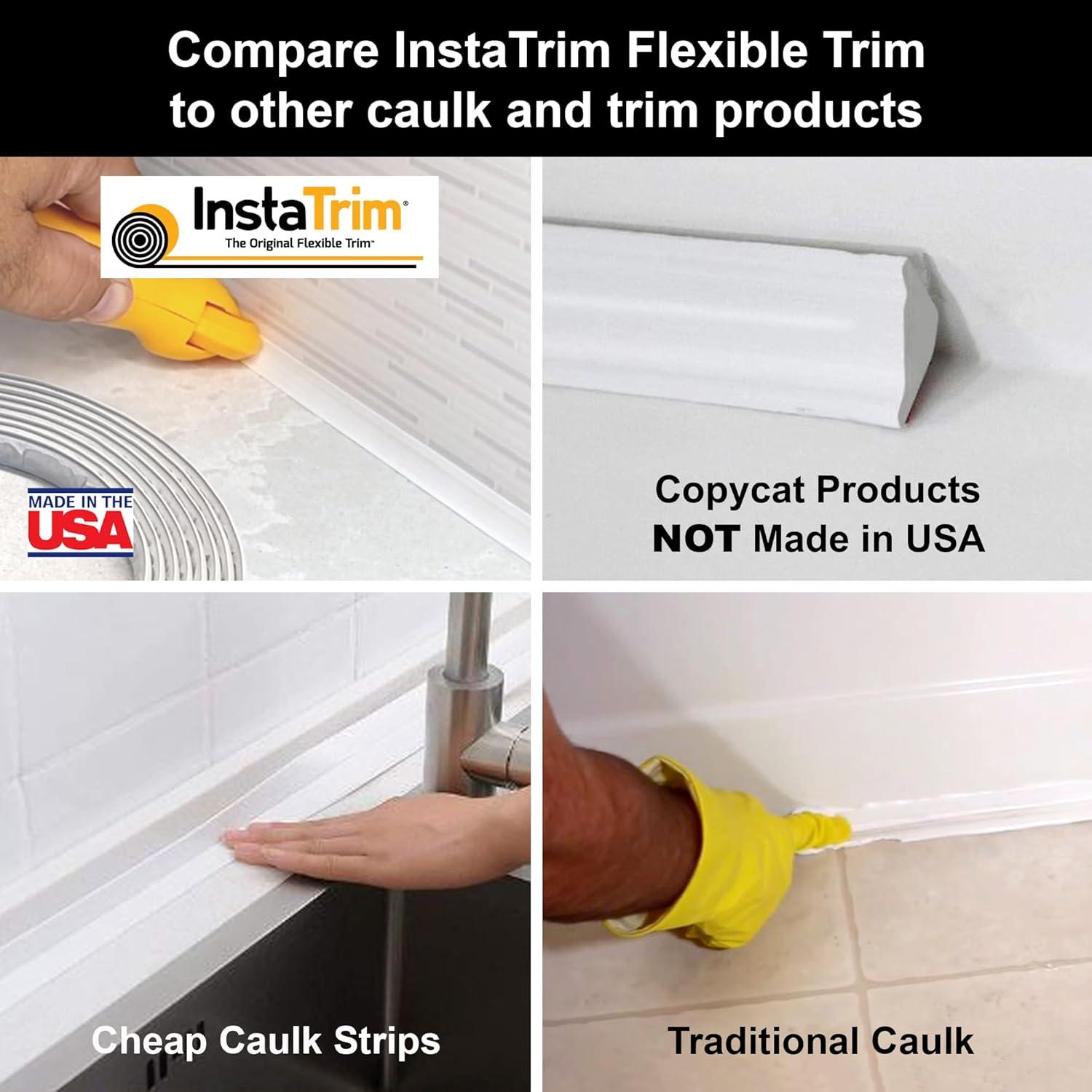 1/2 in. x 10 ft. White PVC Inside Corner Self-adhesive Flexible Caulk and Trim Molding (2-Pack)