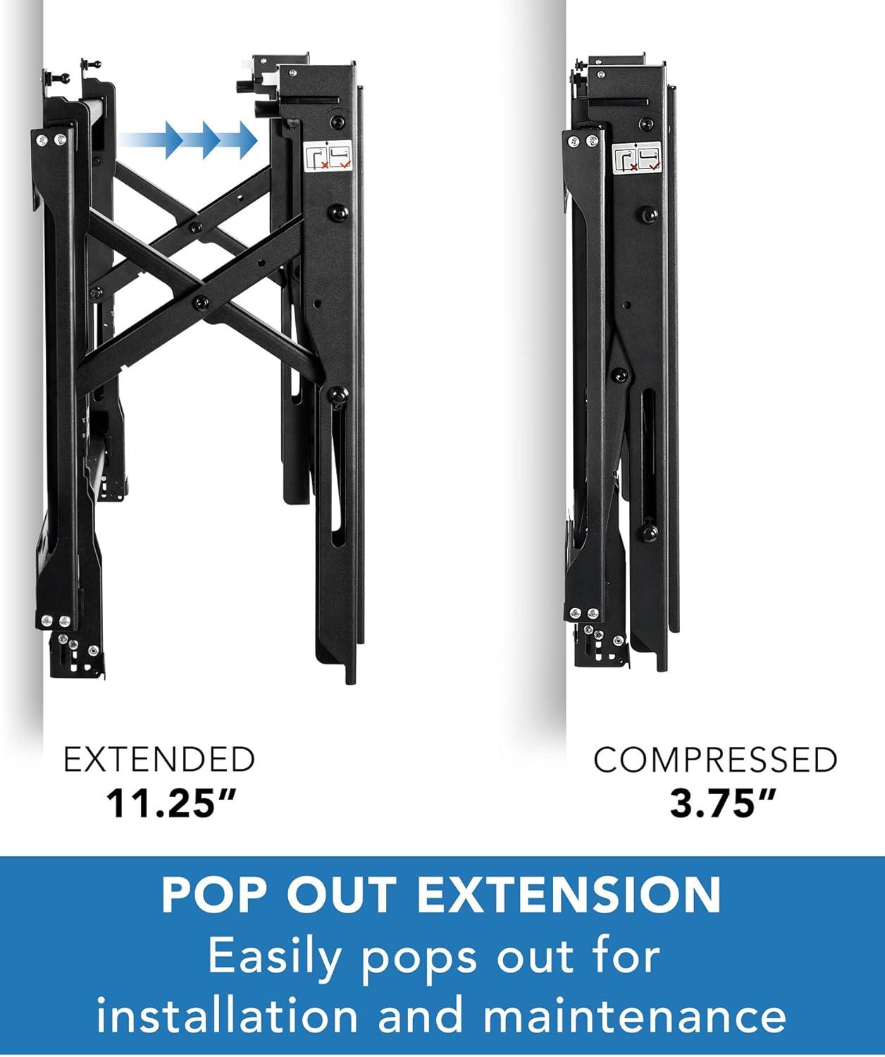 Mount-It! Pop Out Video Wall Mount | Digital Signage TV Menu Board Mount For 32 to 70" TVs & Up to VESA 600x400 | Commercial Grade 154 Lbs. Capacity