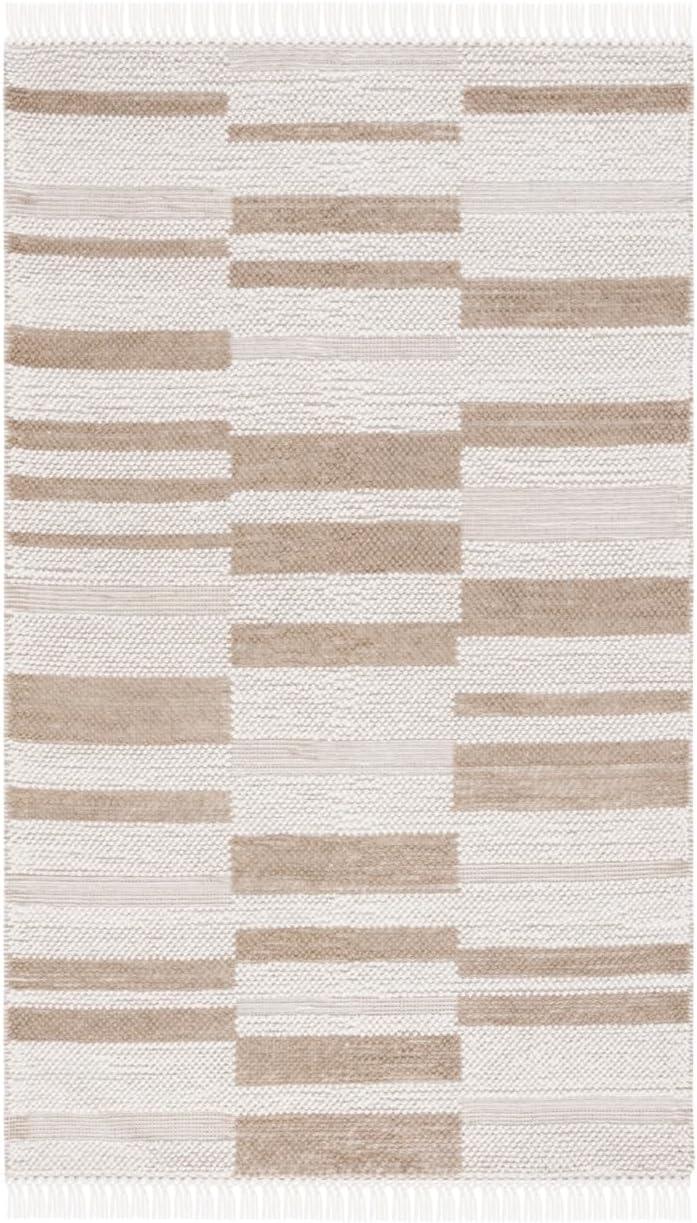 Natura NAT225 Flat Weave Indoor Accent Rug - Ivory/Light Brown - 3'x5' - Safavieh