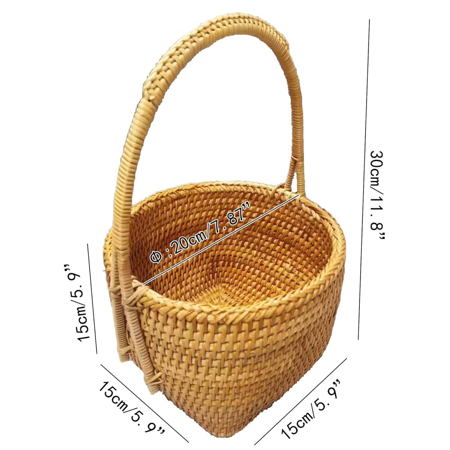 Stack man 2 Pack Rattan Round Condiment Carrier Cooking Utensil Caddy Holder- 4-Compartment Handmade Flatware Organizer Silverware Caddy For Tabletop,Parties, Cooking Utensil Condiment Organizer