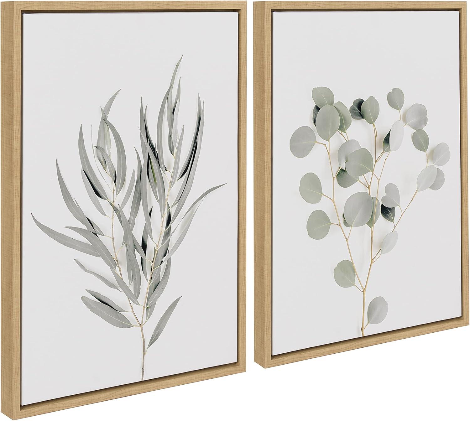 (Set of 2) 18" x 24" Sylvie Neutral Botanical 1 and 2 Framed Canvas Set - Kate & Laurel All Things Decor