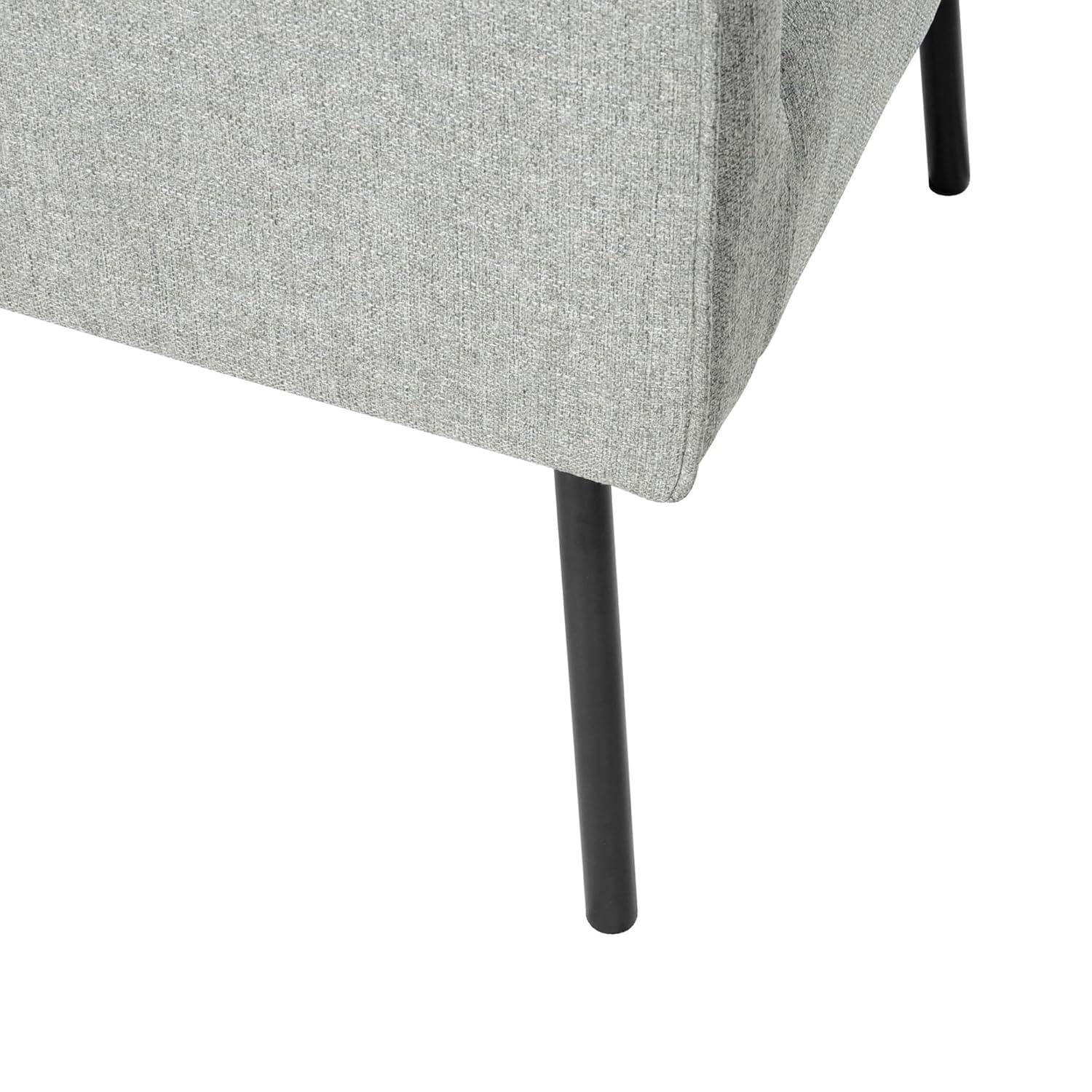 Modern Accent Chair Gray Woven - HomePop: Upholstered, Metal Legs, Matte Black Finish