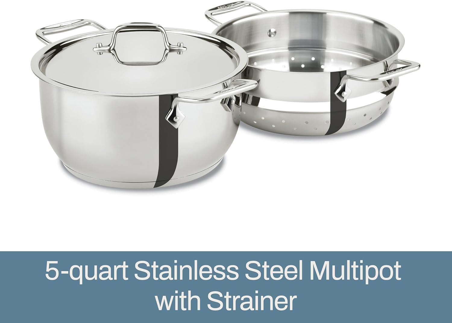 All-Clad 5 Quart Stainless Steel Induction Steamer Pot