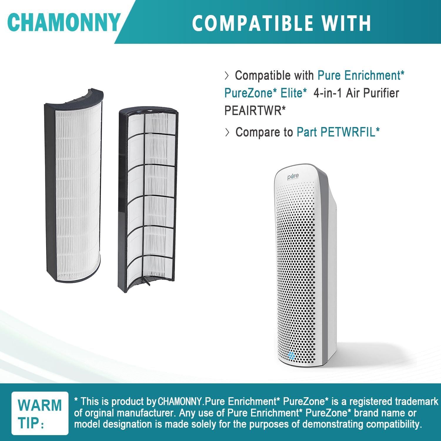 Pure Enrichment 2-in-1 True HEPA Replacement Filter with Carbon, 0.55 lb, for PureZone Elite